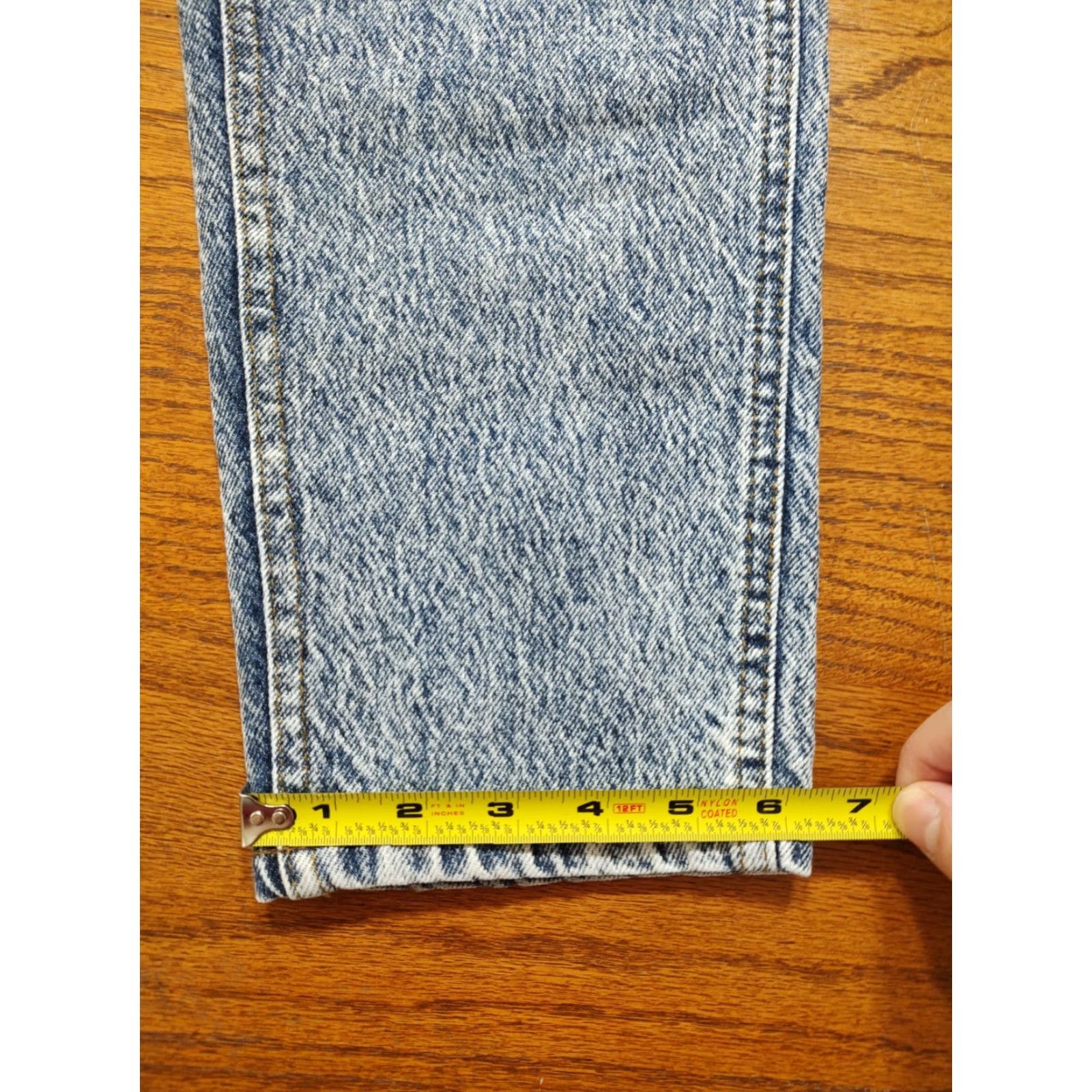 Lee VINTAGE Lee Acid Wash Mom Jeans Womens 27 X 27 Inseam High Waist Made in USA Jeans Blue 80s 90s USA Size 27" / US 4 / IT 40 - 7 Thumbnail