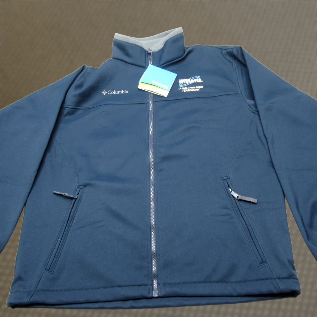 Vintage Columbia Jacket Mens Large Blue Softshell Water Resistant Wind Full Zip Logo NEW Size US L / EU 52-54 / 3 - 1 Thumbnail