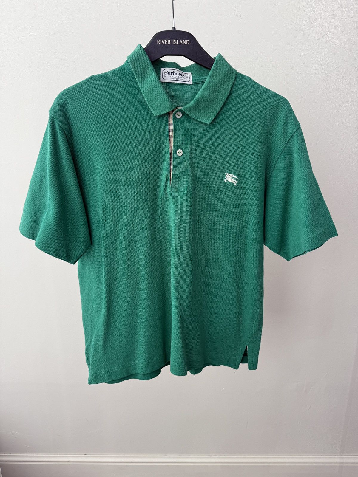 Burberry Vintage Burberry Polo Shirt Green Nova Check Placket Size US S / EU 44-46 / 1 - 2 Thumbnail