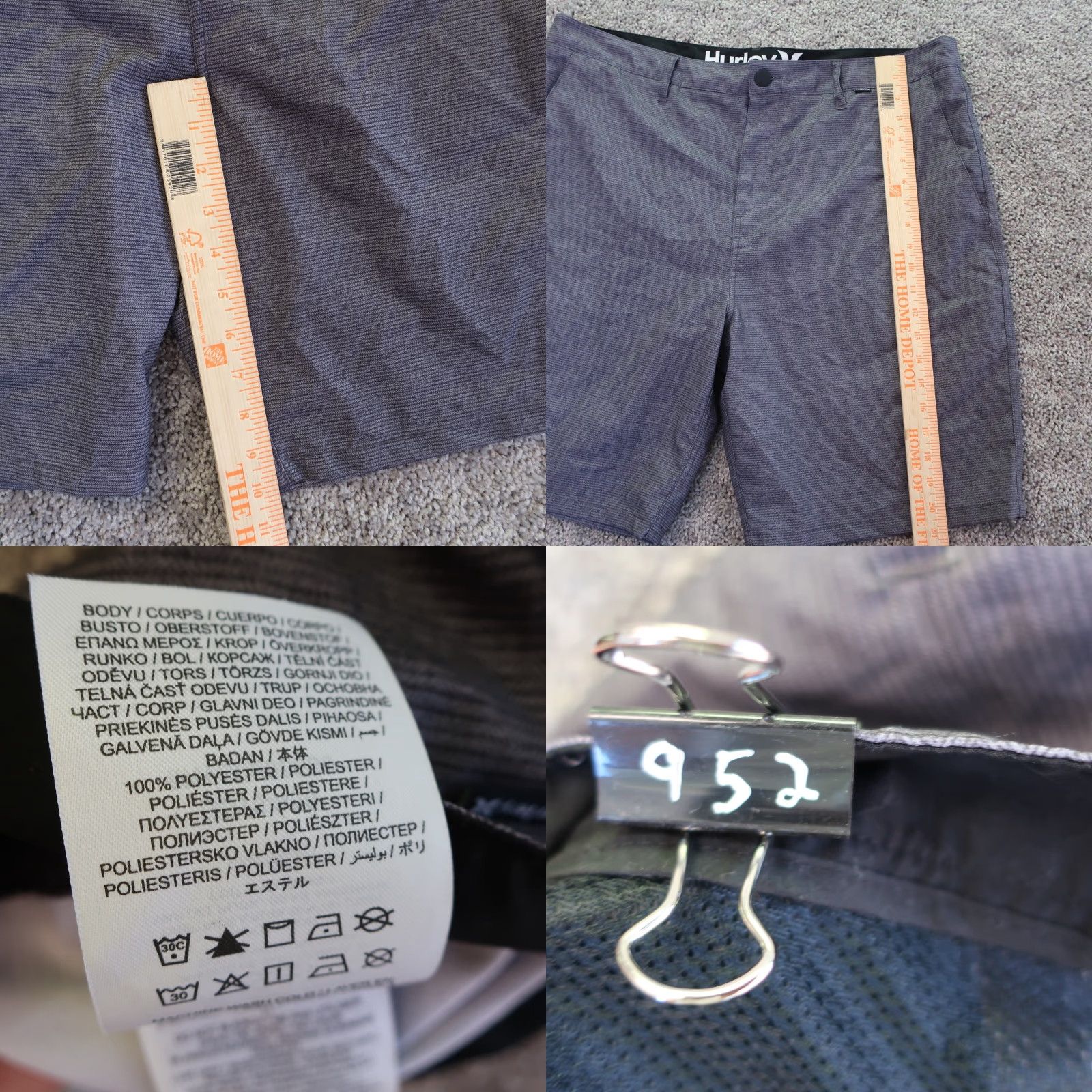 Hurley Hurley Shorts Mens 38 Gray Lightweight Golf Quick Dry EUC Striped 90s Athletic Size US 38 / EU 54 - 8 Thumbnail