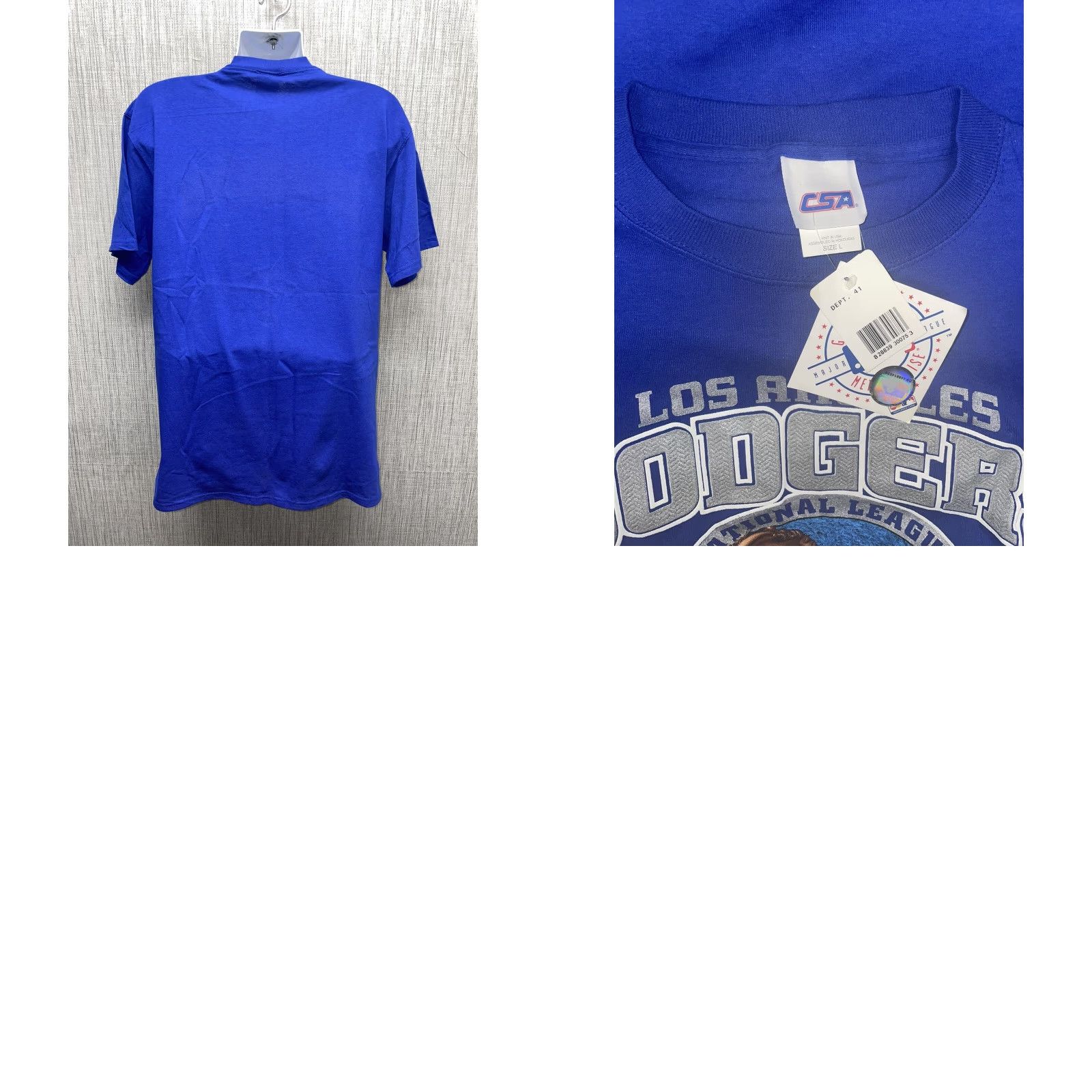 Vintage NWT CSA LA Dodgers Graphic Shirt Mens L 100% Cotton Dark Blue T-Shirt Blue Cotton Men L Size US L / EU 52-54 / 3 - 8 Thumbnail