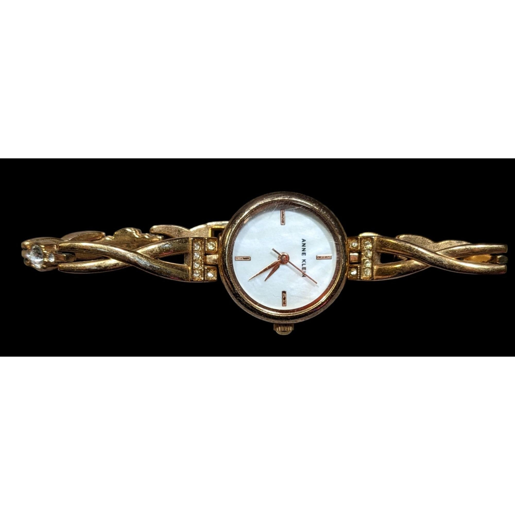 Anne Klein Anne Klein Gold Tone Watch With Rhinestones And Mother Of Pe Size ONE SIZE - 2 Thumbnail