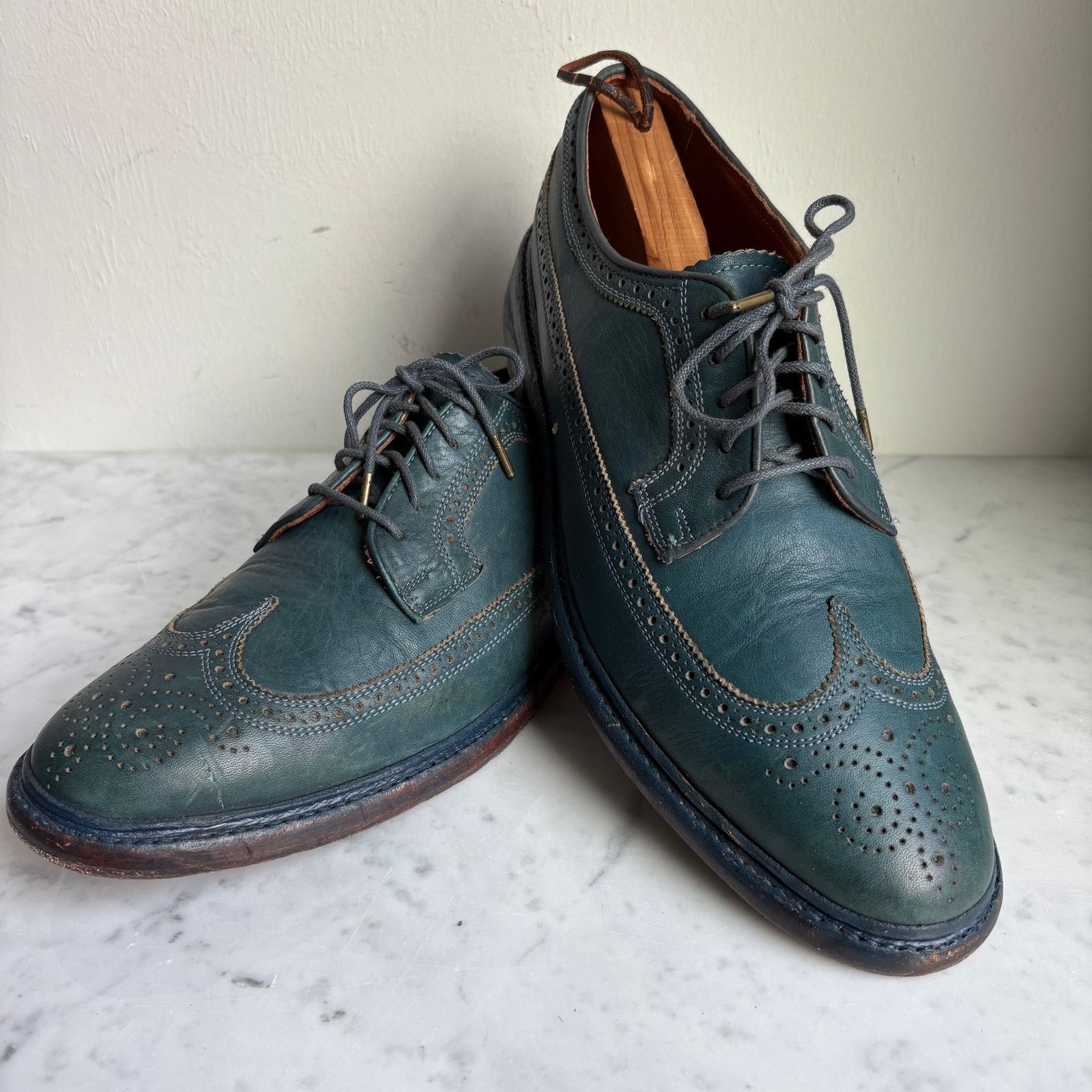 Florsheim Florsheim by Duckie Brown Teal Leather Brogue Oxfords 10.5 Size US 10.5 / EU 43-44 - 14 Thumbnail