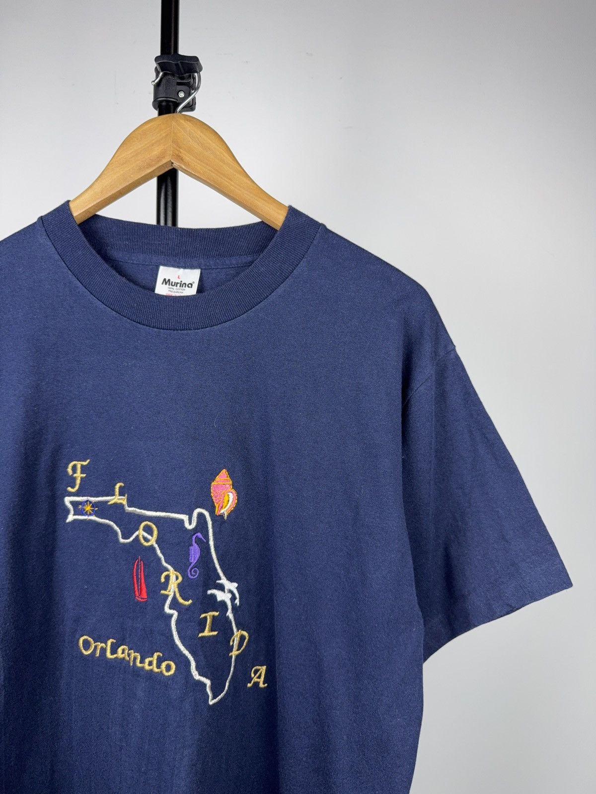 Vintage Vintage 90s Retro USA Florida Orlando Embroidered T Shirt Size US L / EU 52-54 / 3 - 2 Thumbnail