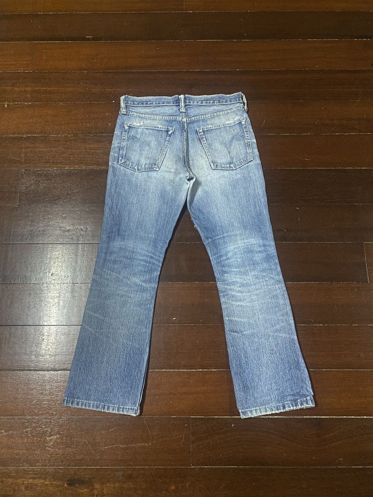 Sugar Cane Vintage sugar cane denime mud wash wide bootcut distressed Size 31" - 8 Thumbnail