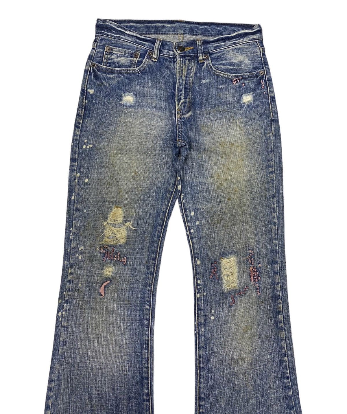 Hysteric Glamour FLARE JEANS DISTRESS JAPANESE DENIM BOOTCUT JEANS Size US 28 / EU 44 - 5 Thumbnail