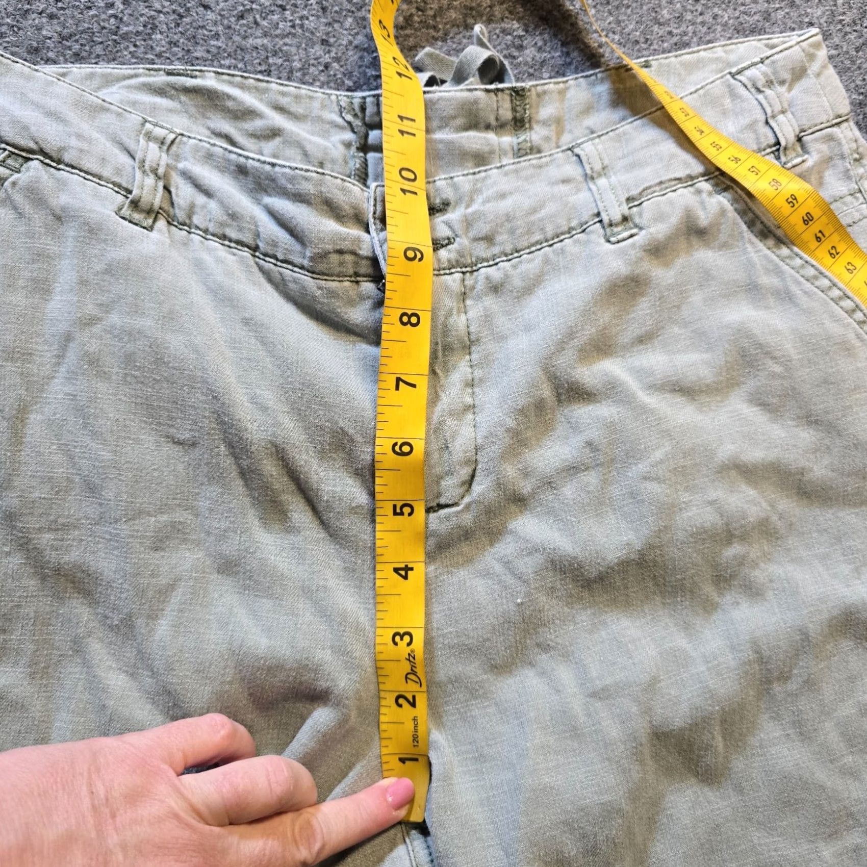 Vintage Sundance Pants Women 8P Green Linen Blend Wide Leg Crop Casual Boho Pockets Cropped Size 30" / US 8 / IT 44 - 6 Thumbnail