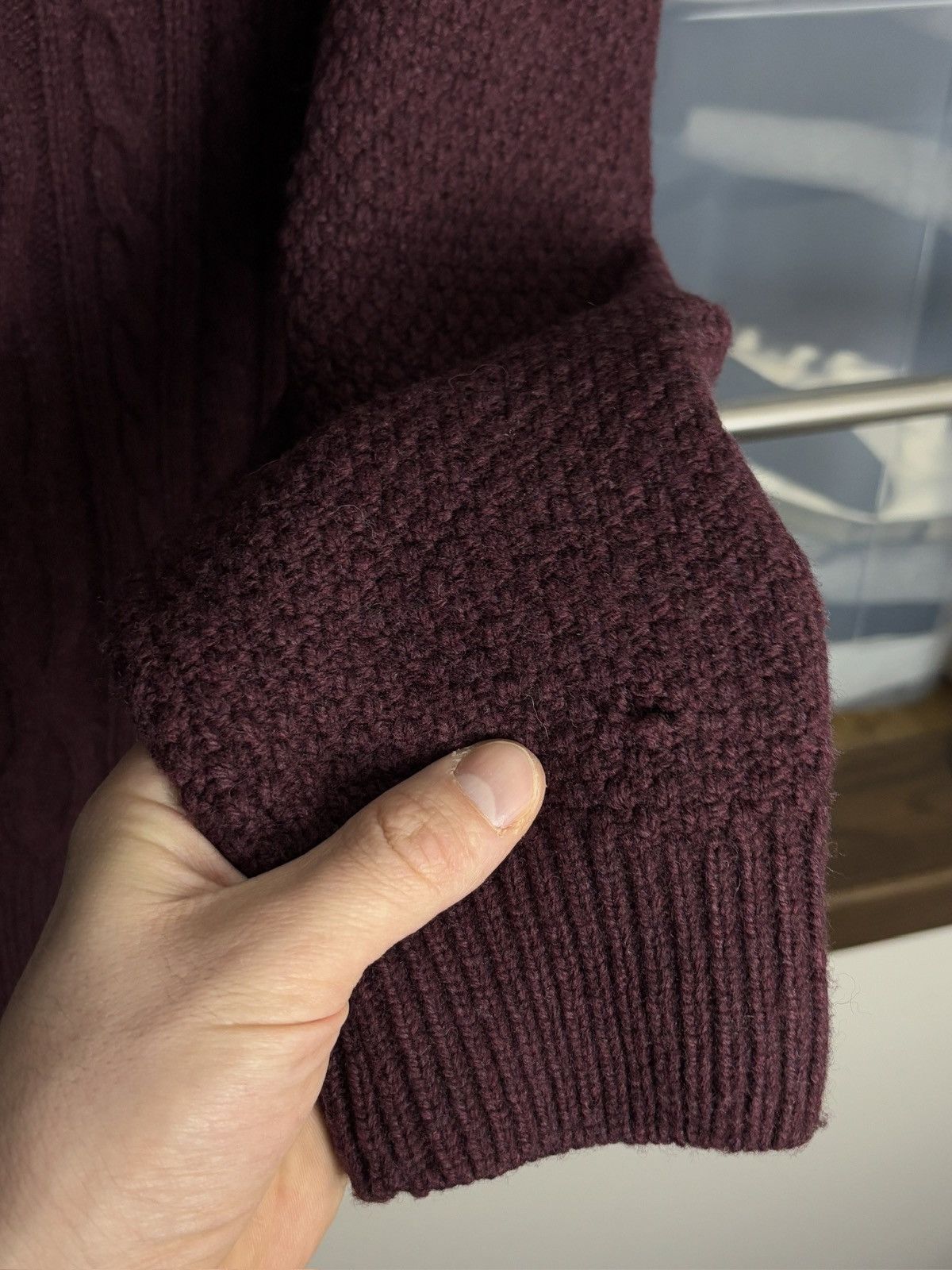 Barbour Vintage Barbour Wool Cable Knitted Burgundy Sweater Size US S / EU 44-46 / 1 - 4 Thumbnail