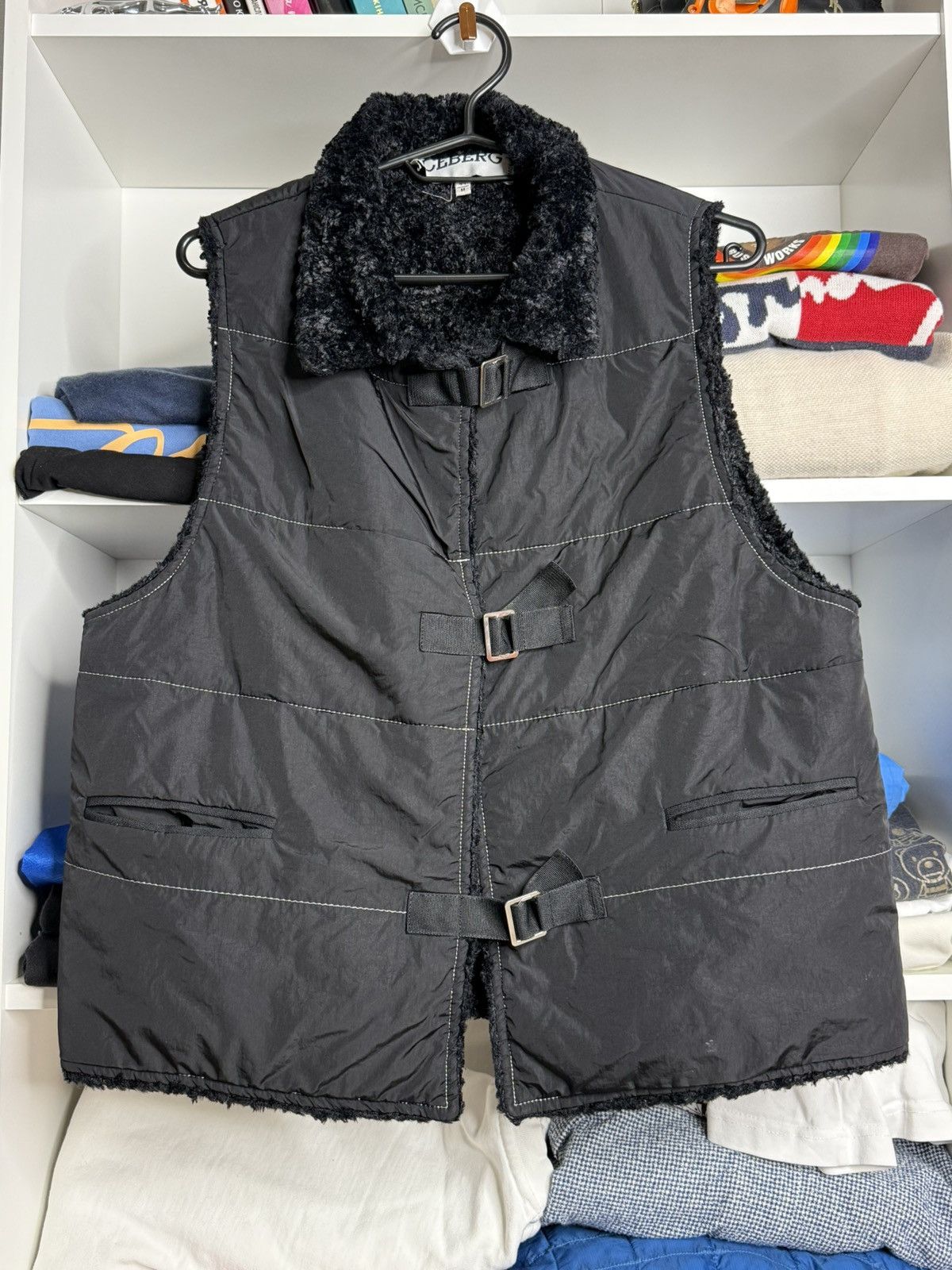 Iceberg Vintage 90s Iceberg Big logo nylon vest size M Size M / US 6-8 / IT 42-44 - 3 Thumbnail