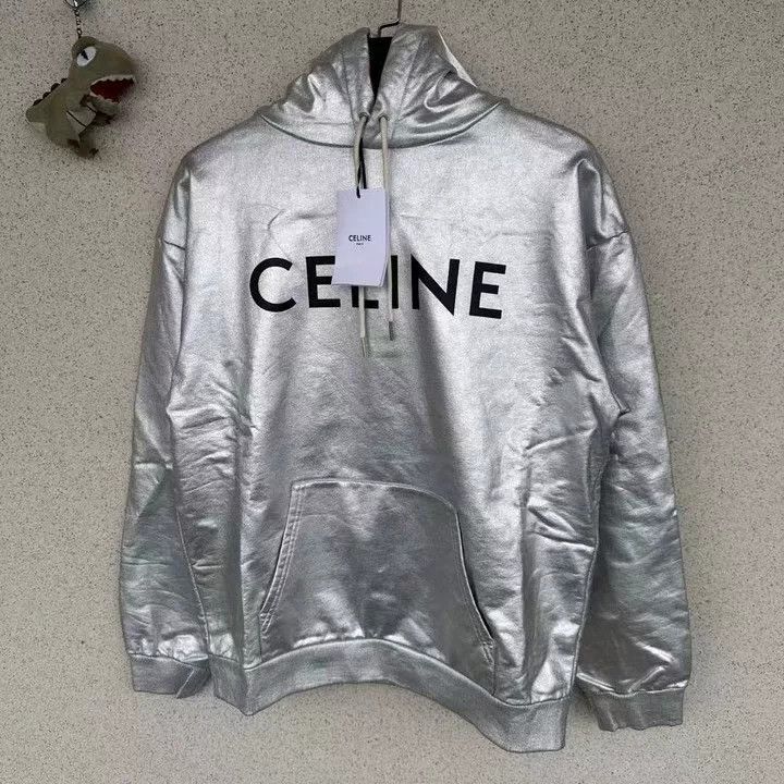 Celine Celine Silver Letter Logo Hoodie Size US L / EU 52-54 / 3 - 1 Thumbnail