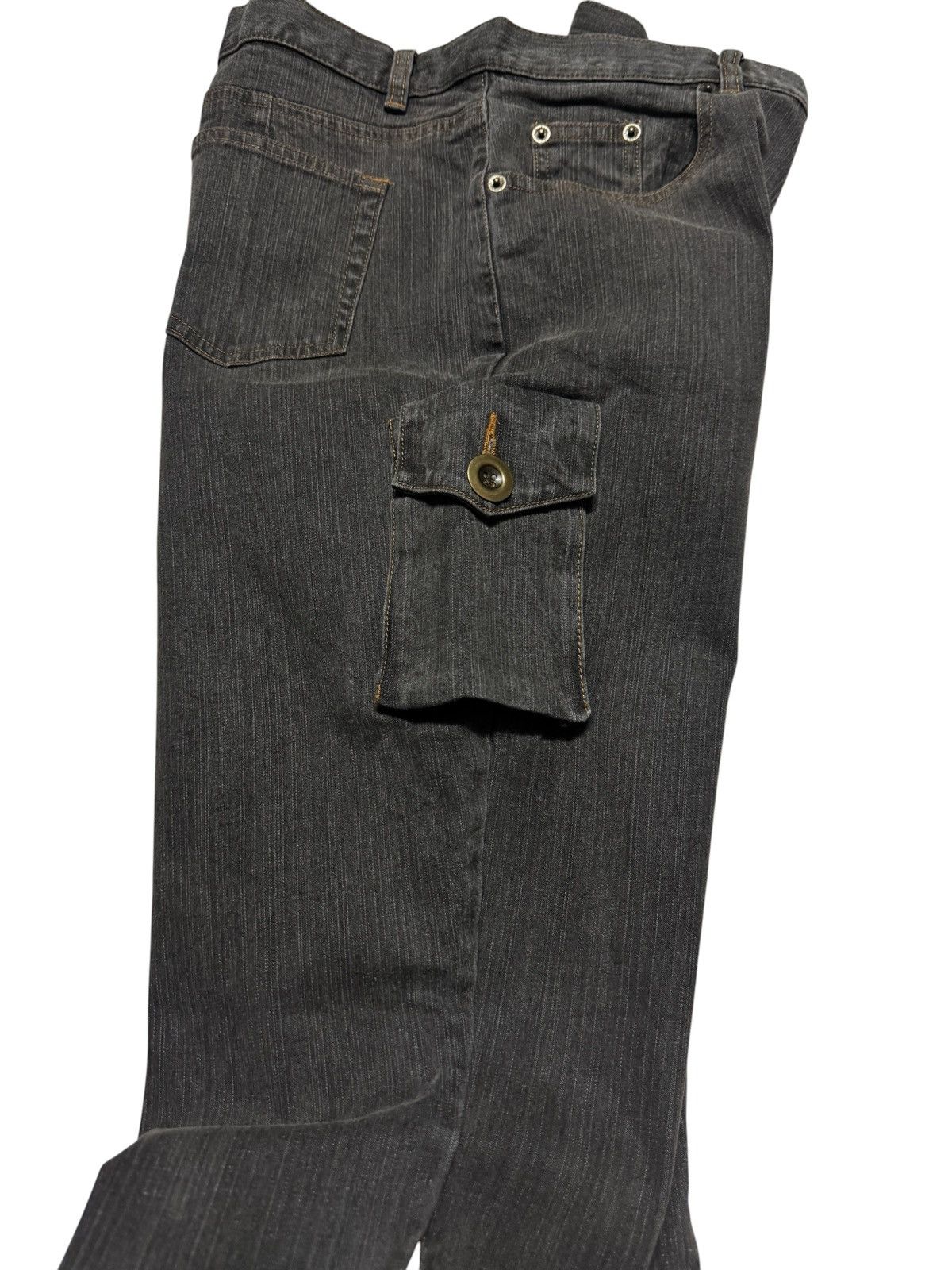 Tornado Mart FLARED VINTAGE LIVE CLAIRE RARE LACE-UP SPLIT LEATHER JEANS Size US 32 / EU 48 - 2 Thumbnail