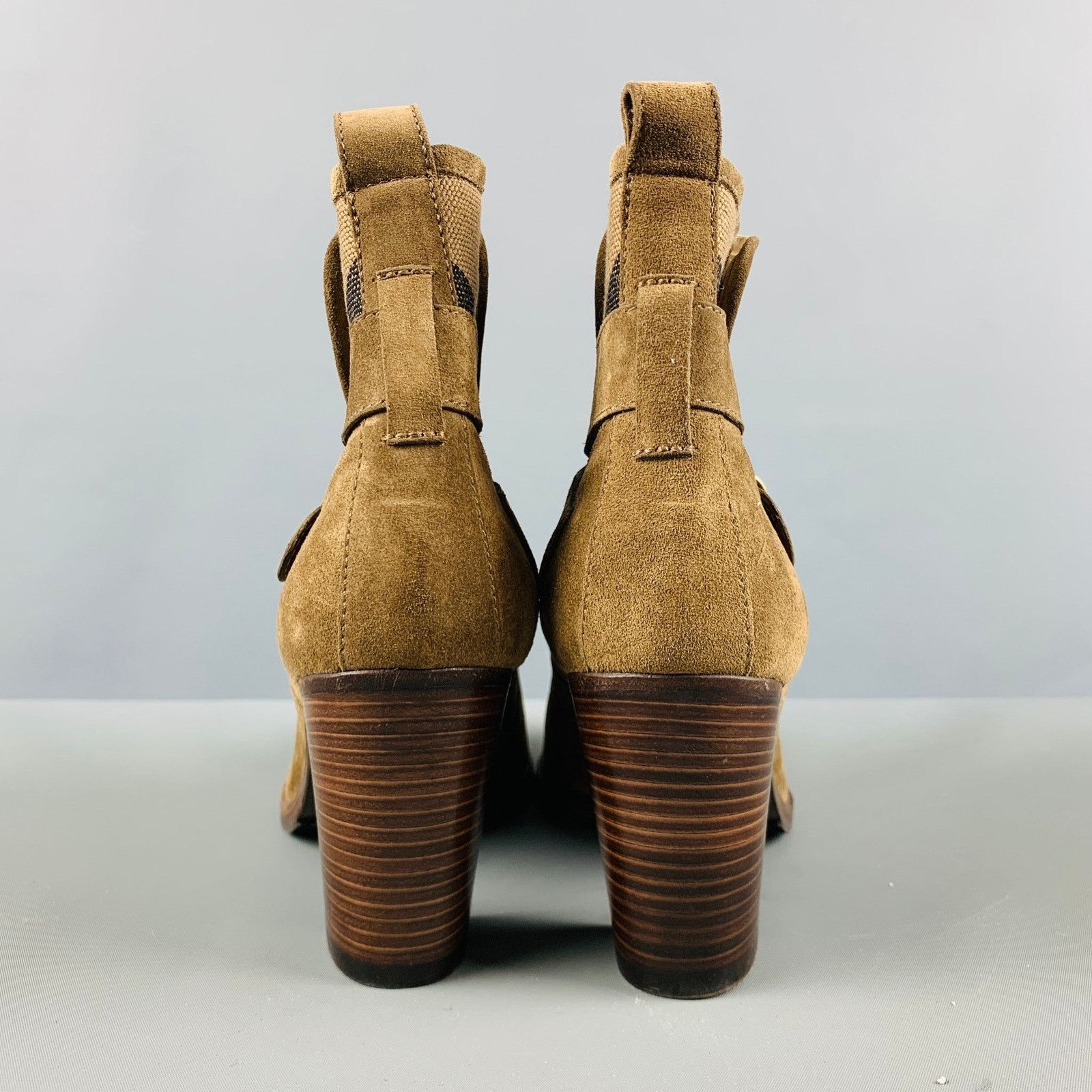 Burberry BURBERRY Size 11 Brown Suede Chunky heel Boots Size US 11 / IT 41 - 3 Thumbnail