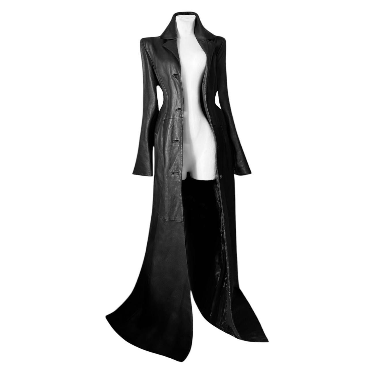 Vintage So sick super long matrix leather coat Size M / US 6-8 / IT 42-44 - 1 Thumbnail