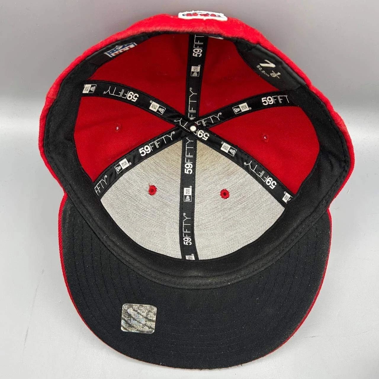 New Era San Francisco 49ers Hat Men 7 1/8 Red NFL Fitted Cap Size ONE SIZE - 2 Thumbnail