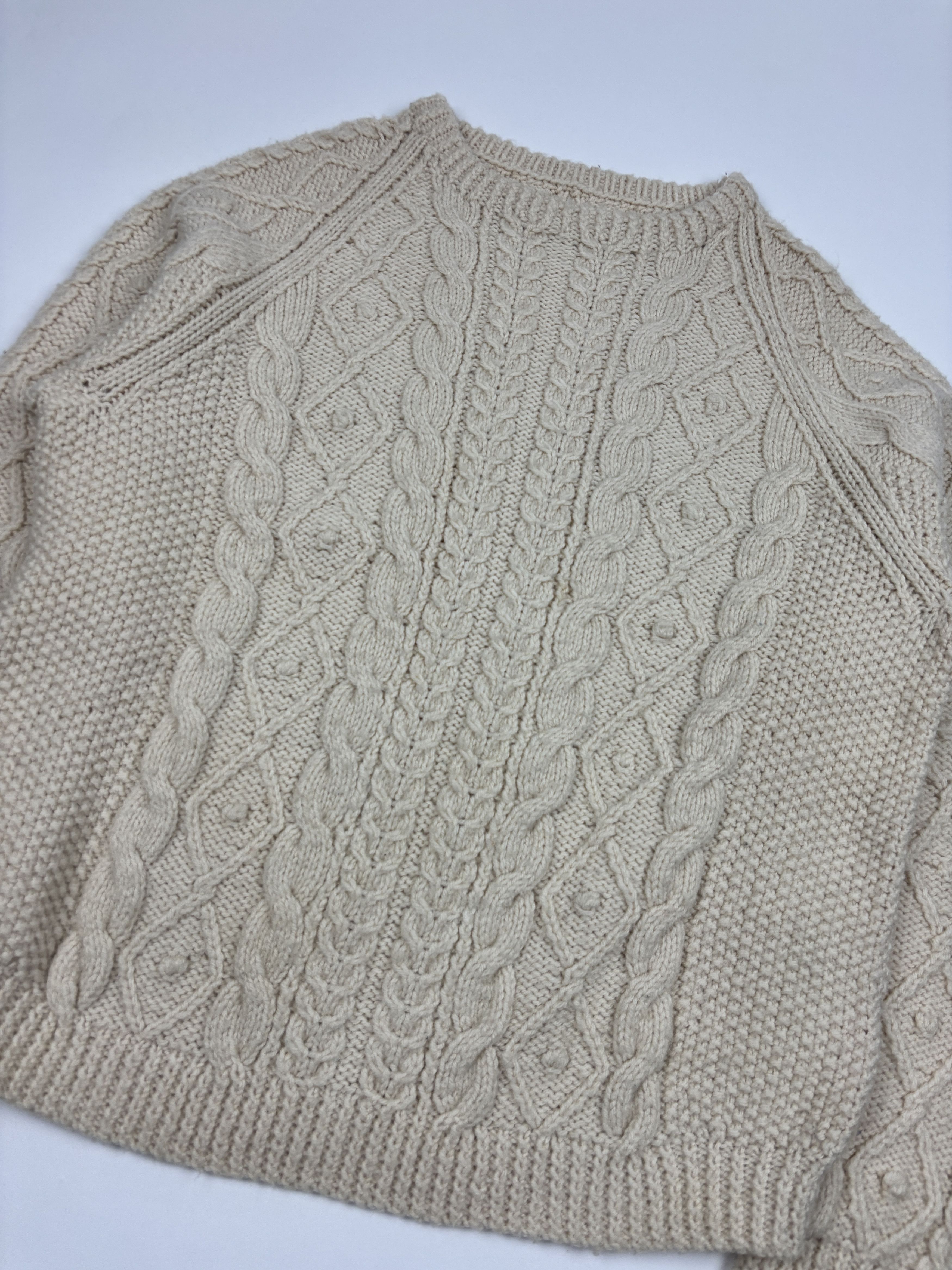 Vintage Vintage 90s Knit Cream Sweater Size US S / EU 44-46 / 1 - 2 Thumbnail