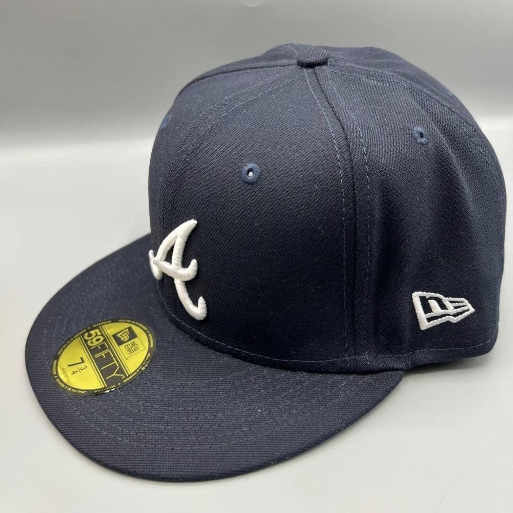 New Era Atlanta Braves Hat Men 7 3/4 59Fifty New Era Fitted Cap New Size ONE SIZE - 3 Thumbnail