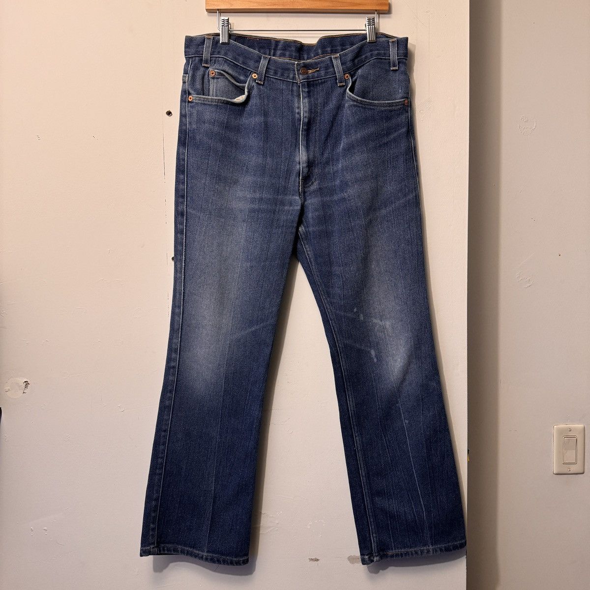 image of Levis x Vintage Levi's 517 Dark Wash Bootcut Flare Black Tab Jeans in Blue, Men's (Size 36)