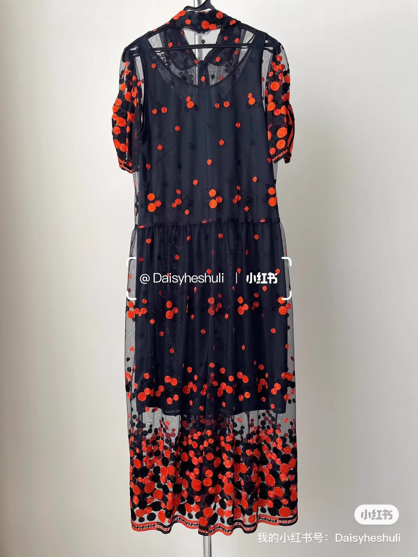 Comme des Garcons Comme des Garçons CDG Robe Mesh Embroidered Dress Ｑ24 Size M / US 6-8 / IT 42-44 - 6 Thumbnail