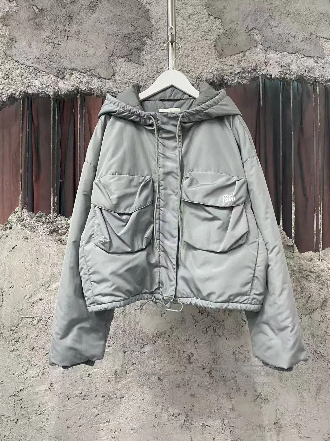 Miu Miu gray cotton zip-up jacket by Miu Miu. Size S / US 4 / IT 40 - 1 Thumbnail