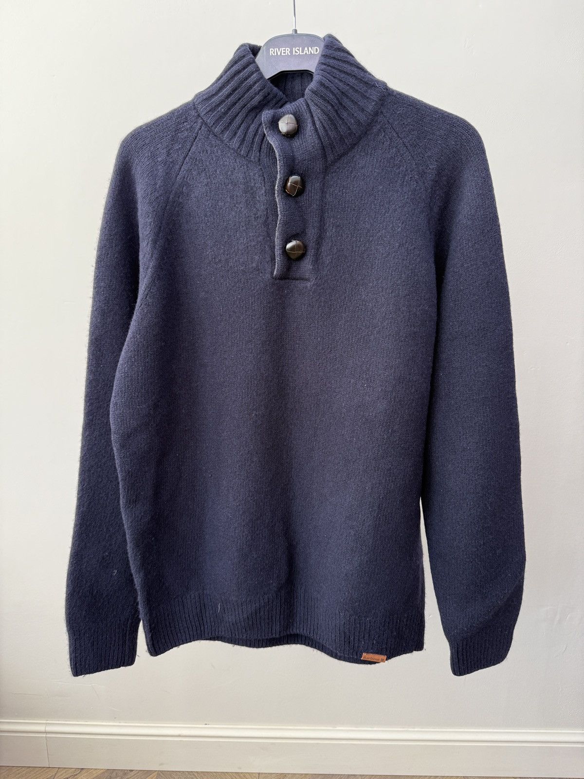 Barbour Vintage Barbour Men’s Wool Blend Button Neck Knit Sweater Size US L / EU 52-54 / 3 - 2 Thumbnail