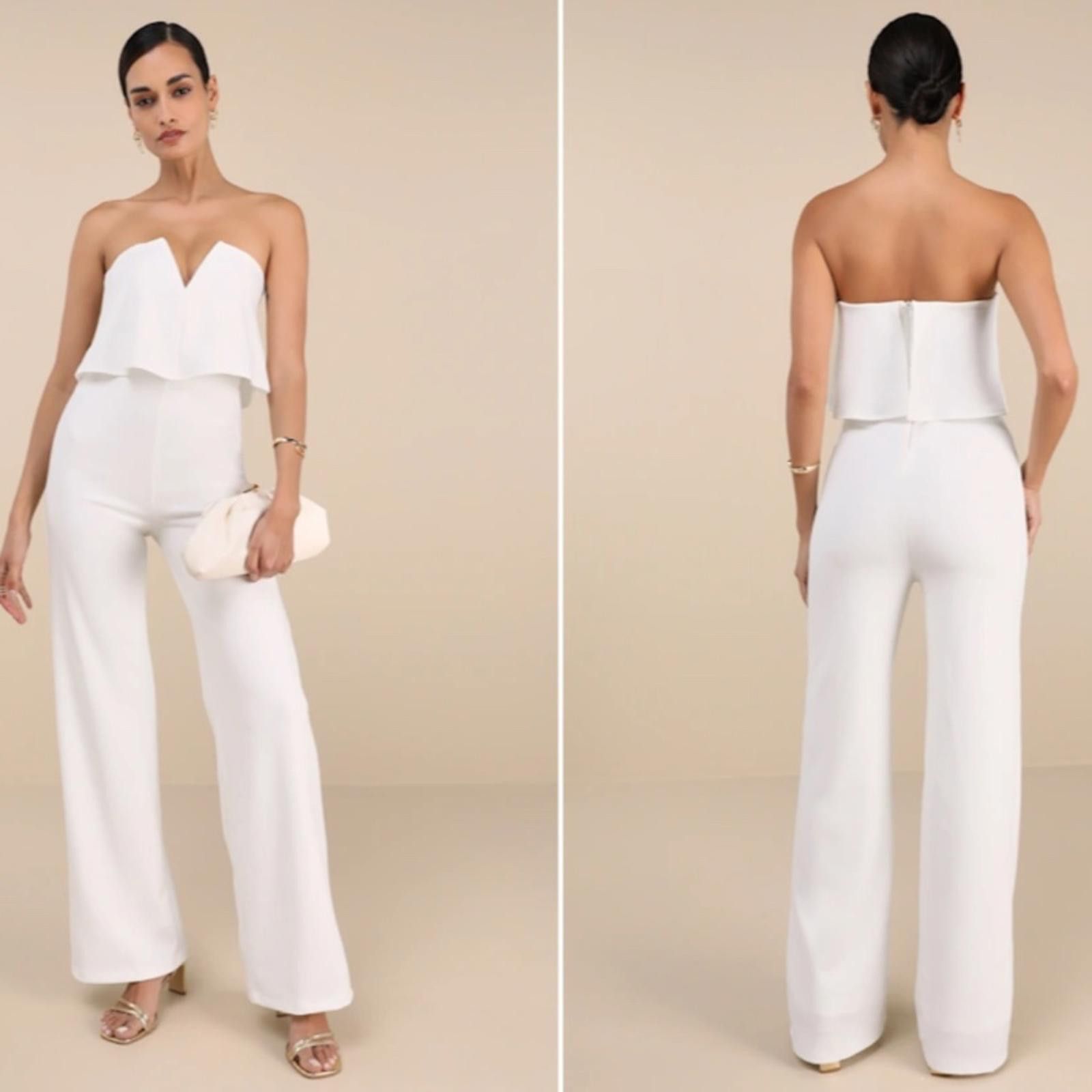 Lulus LULU's Wedding Bridal Shower Bachelorette Rehearsal Pantsuit Size S / US 4 / IT 40 - 1 Thumbnail