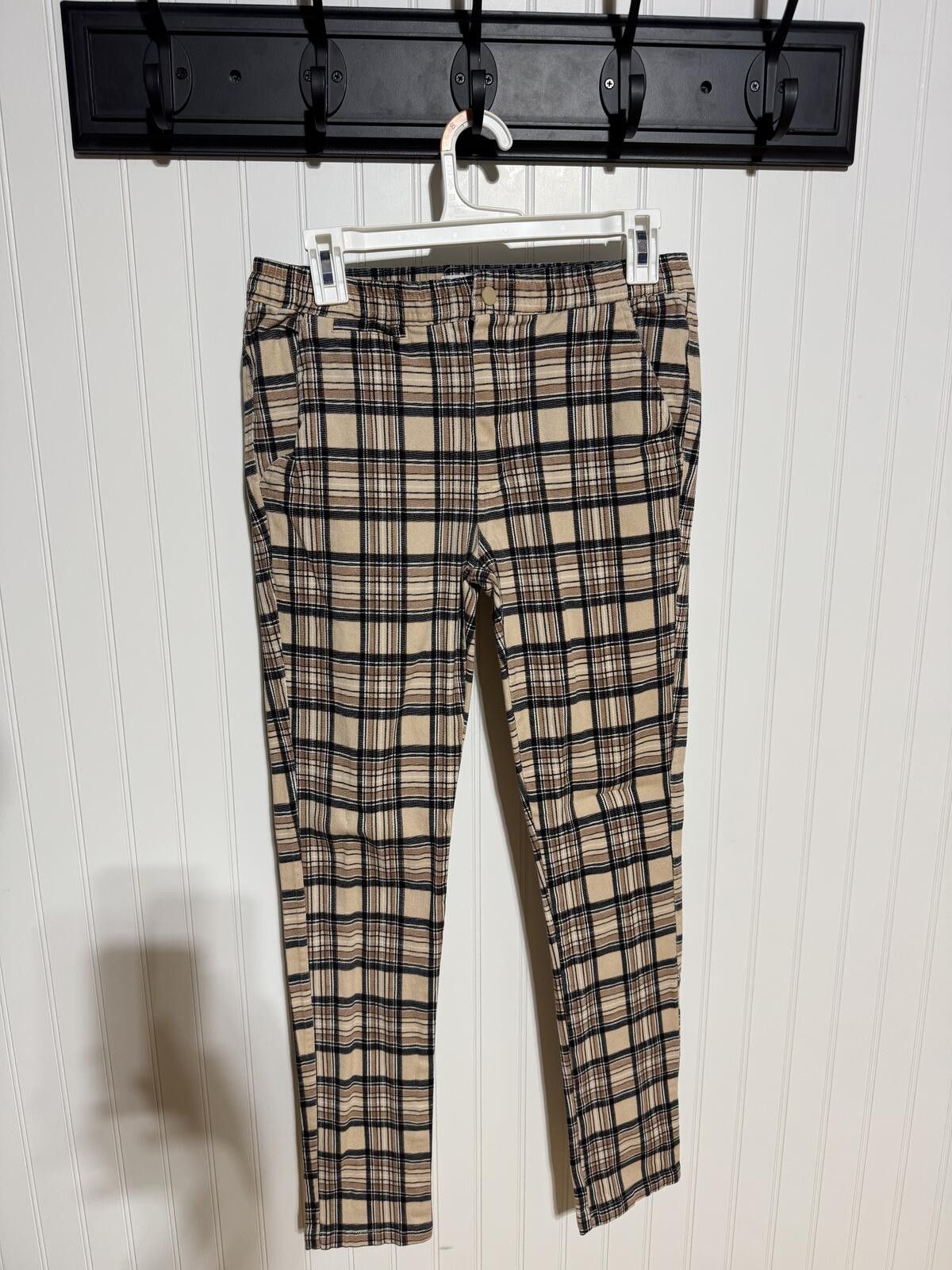Urban Outfitters Urban Outfitters Beige and Black Plaid Stretch Pants Size S Size 28" / US 6 / IT 42 - 1 Thumbnail