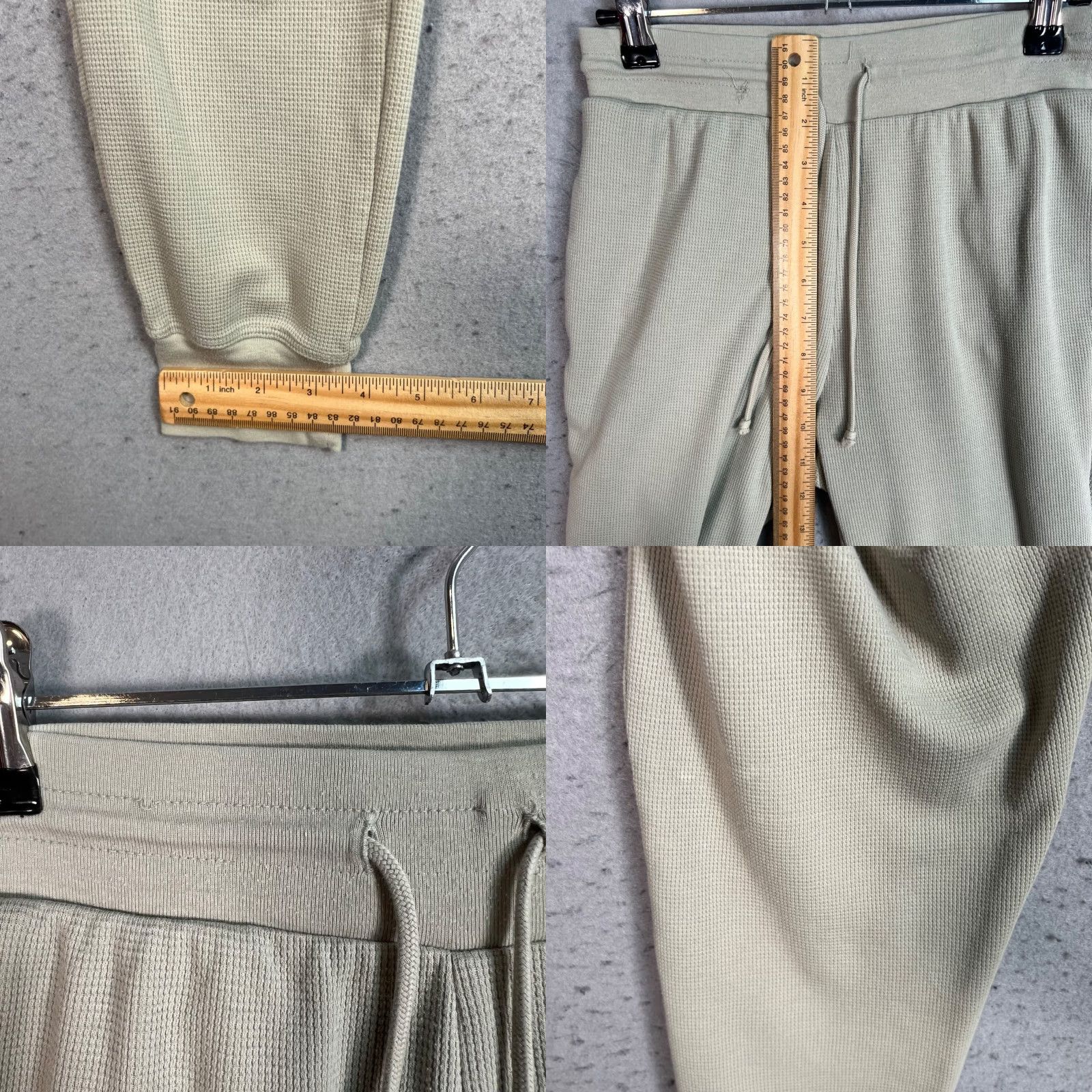 Vintage Sunday Best Womens XS Waffle Knit Beige Joggers Sweatpants Sweatpants Pockets Casual Vintage: No Size 26" / US 2 / IT 38 - 8 Thumbnail