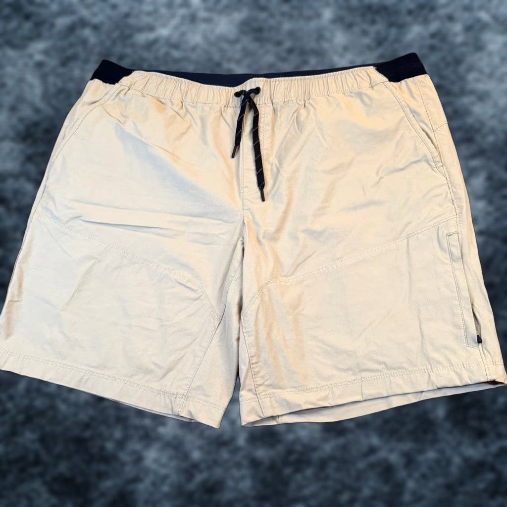 Eddie Bauer Eddie Bauer Horizon Guide Shorts Mens 2XL Tan Elastic Waist Lightweight Nylon Chino Casual Travel Mens 2XL Beige Outdoor Stretch Size US 42 / EU 58 - 1 Thumbnail