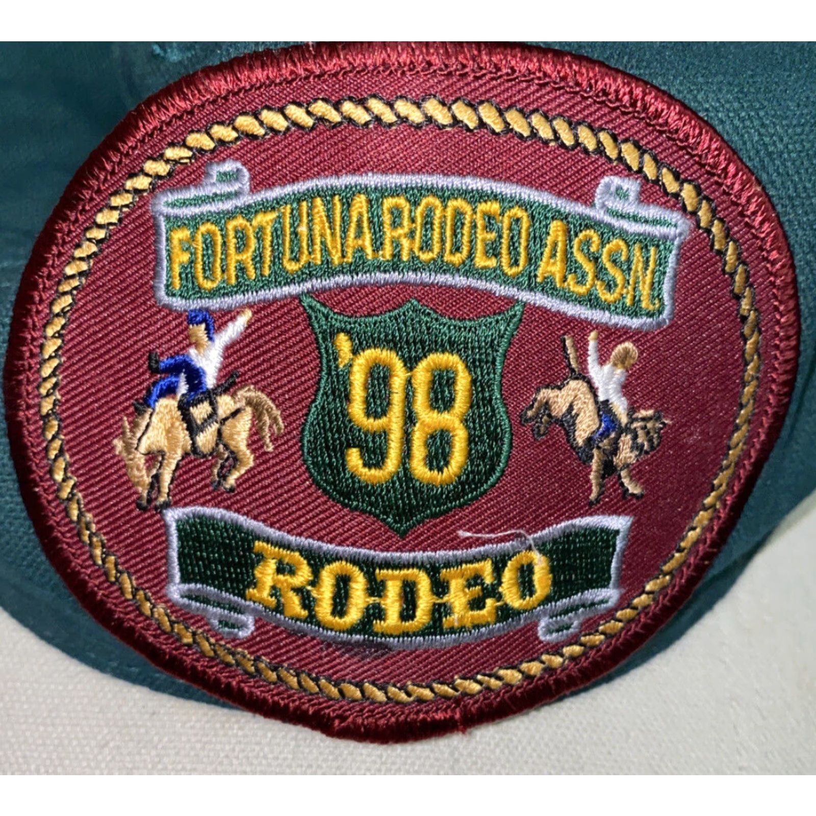 Vintage Richardson Men's Adjustable Hat Green Fort Una Rodeo Assn 90s Casual Cap Size ONE SIZE - 2 Thumbnail