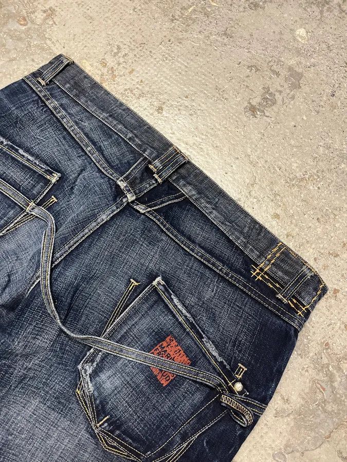Marithe + Francois Girbaud AW2005 Marithé + François Gurbaud Blue Distressed Washed Denim Jeans Size US 34 / EU 50 - 7 Thumbnail