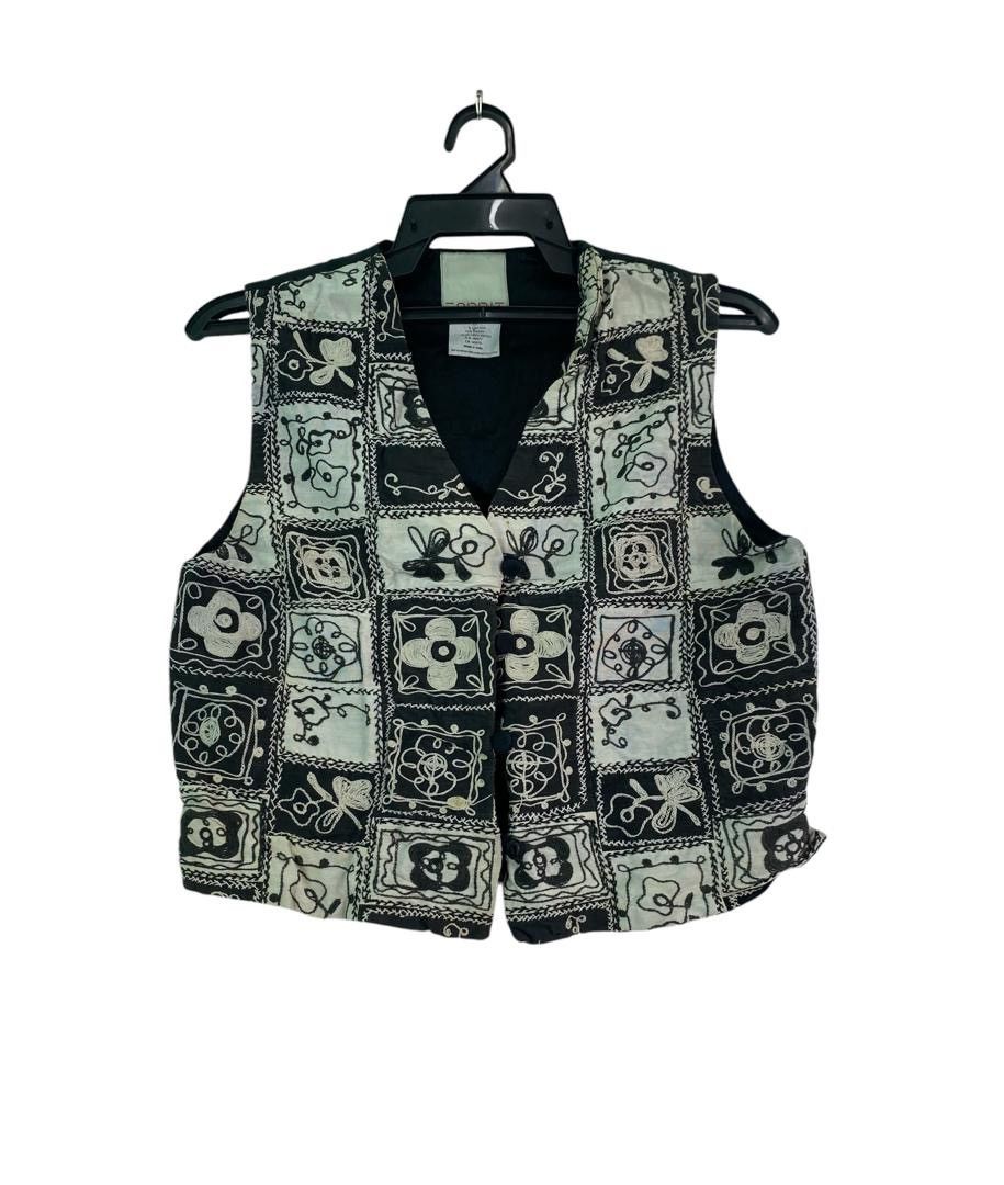 Esprit × Vintage Vtg 90s ESPRIT floral art native vest jacket Size S / US 4 / IT 40 - 1 Thumbnail