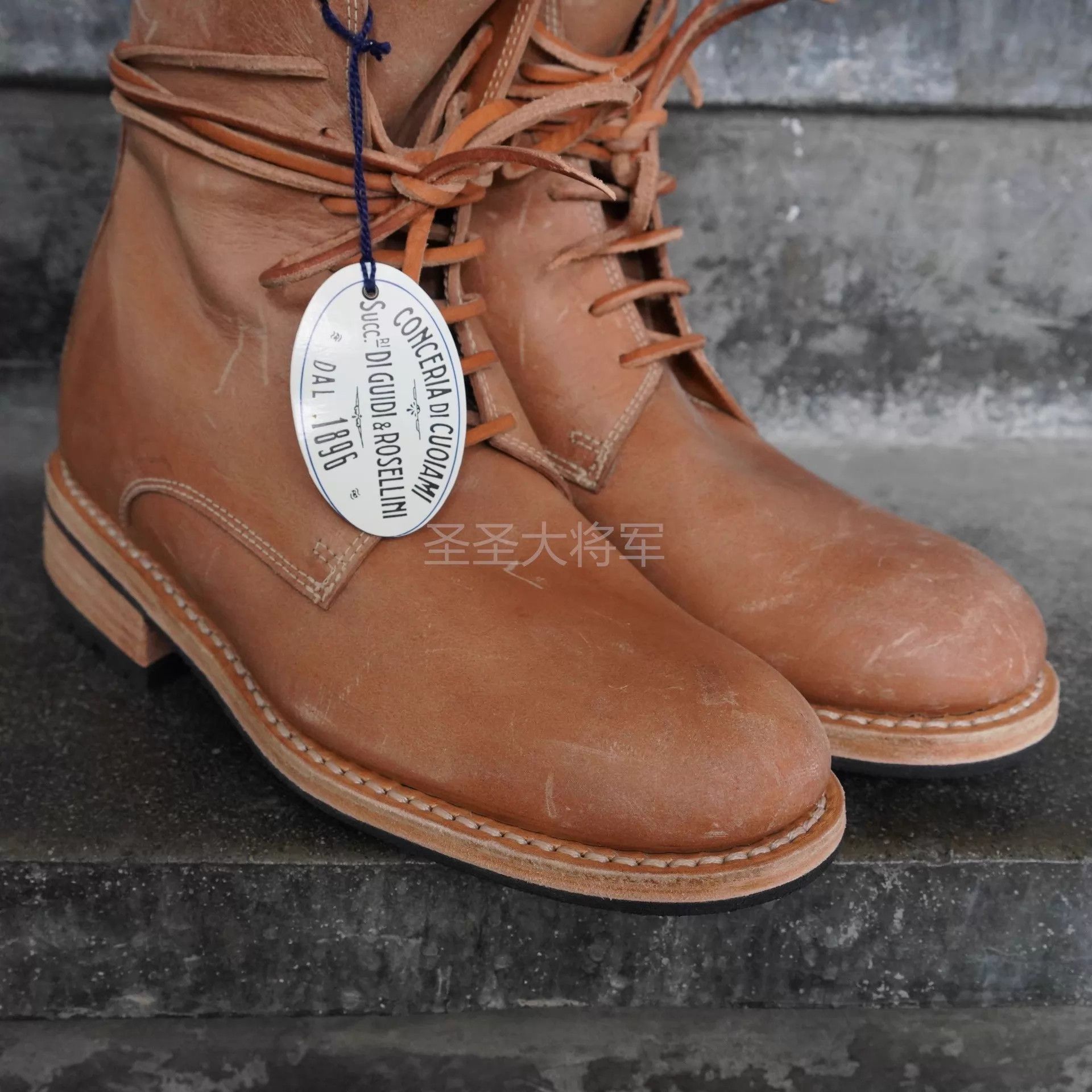 Guidi Guidi Rosellini Vtg Veg Tan Leather Boots Sz 37+38 Size US 6.5 / IT 36.5 - 6 Thumbnail