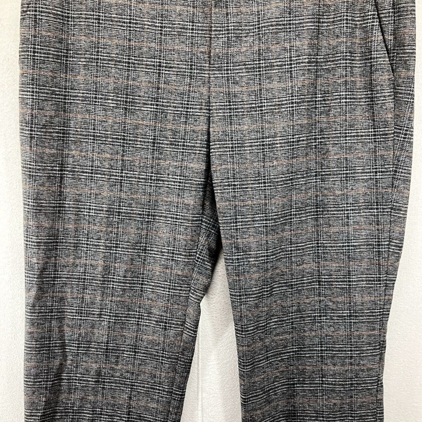 Zara ZARA NWT Women's Ankle Pants Tapered Plaid Grey Brown Preppy Old Money Size 6 Size 28" / US 6 / IT 42 - 7 Thumbnail