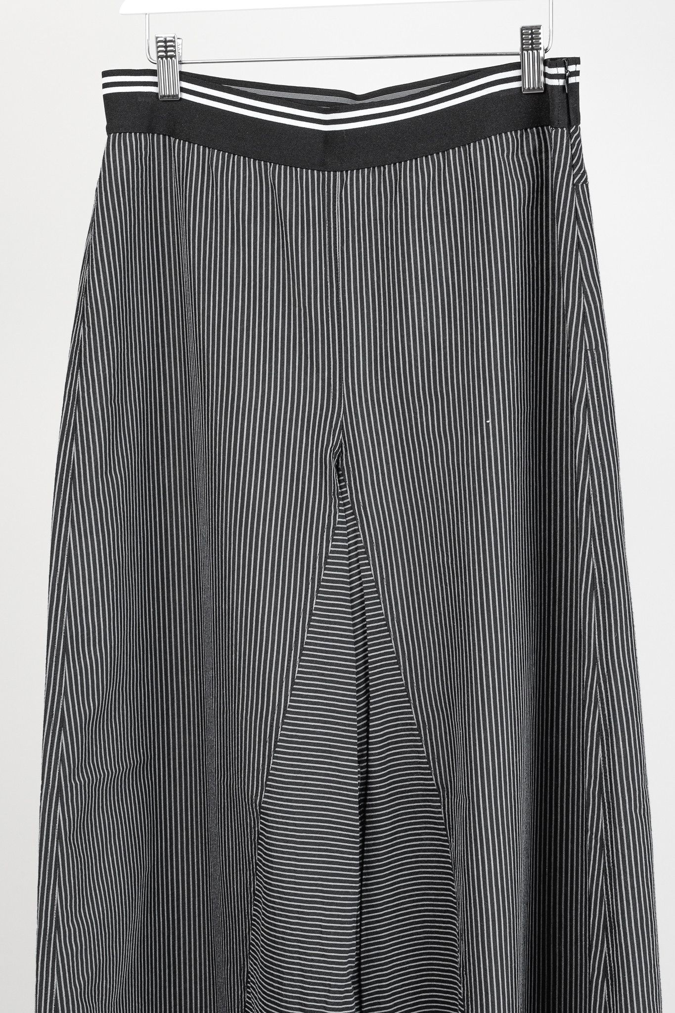 Other Save The Queen SS/19 Black Pinstripe-Cotton Wide-Leg Pants Size 30" / US 8 / IT 44 - 3 Thumbnail
