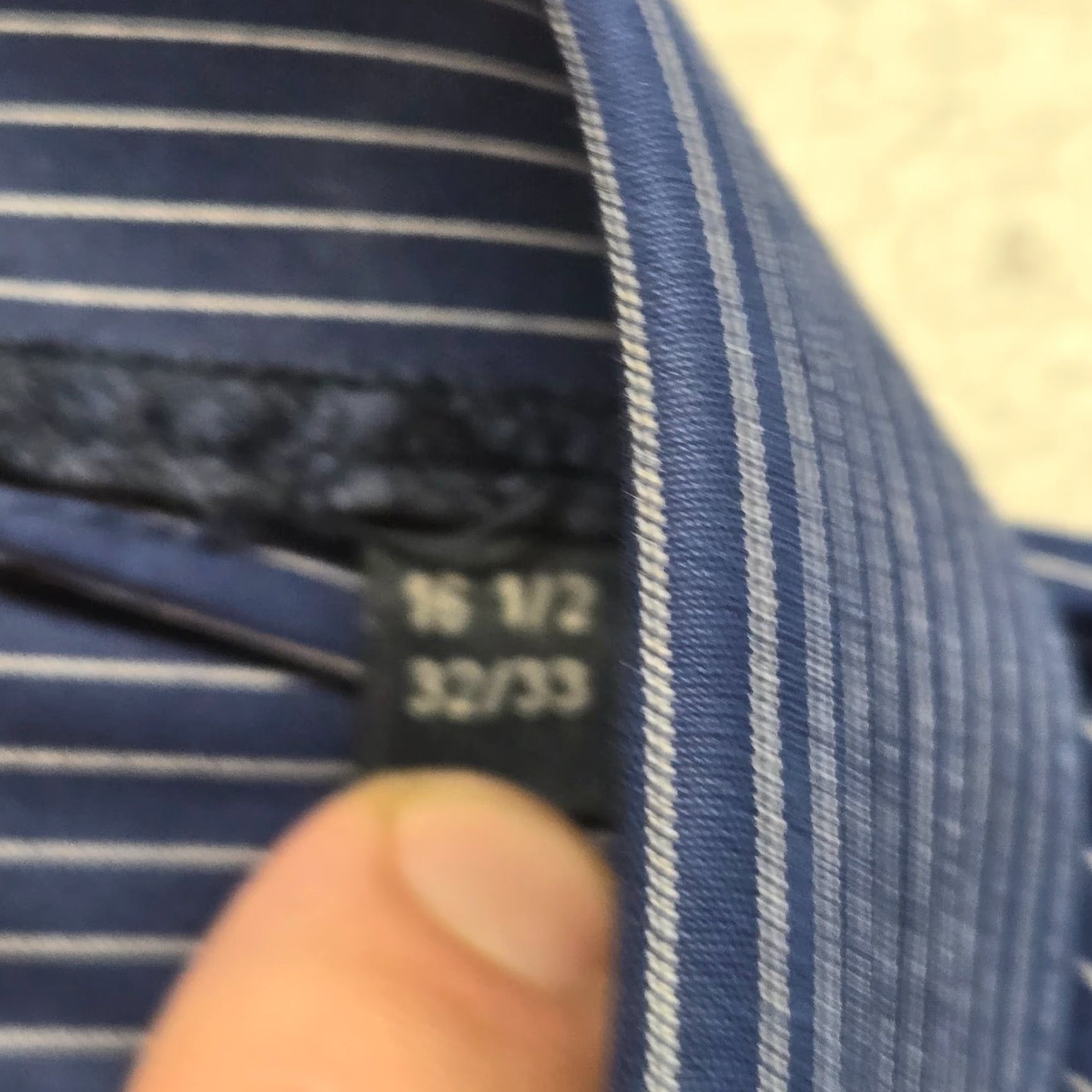 Vintage Saddlebred Shirt Men 16 Slim Fit Blue Striped Button-Up Long Sleeve Size US L / EU 52-54 / 3 - 4 Thumbnail