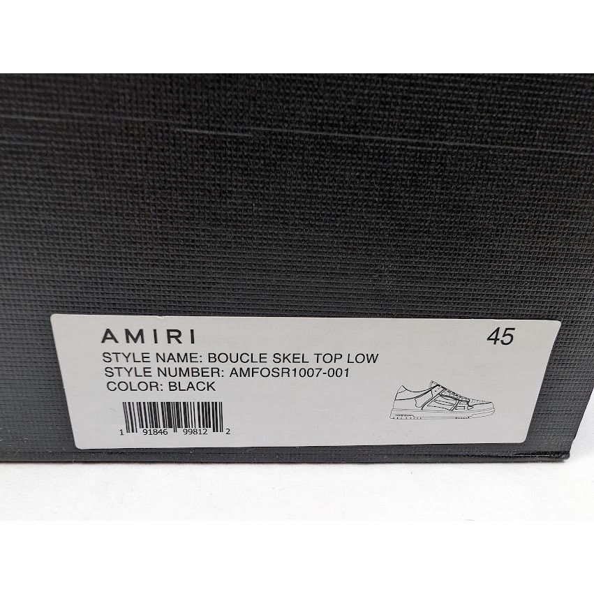 Amiri o1rshd1 Boucle Skelton Low-Top Sneakers in Black Size US 12 / EU 45 - 23 Thumbnail