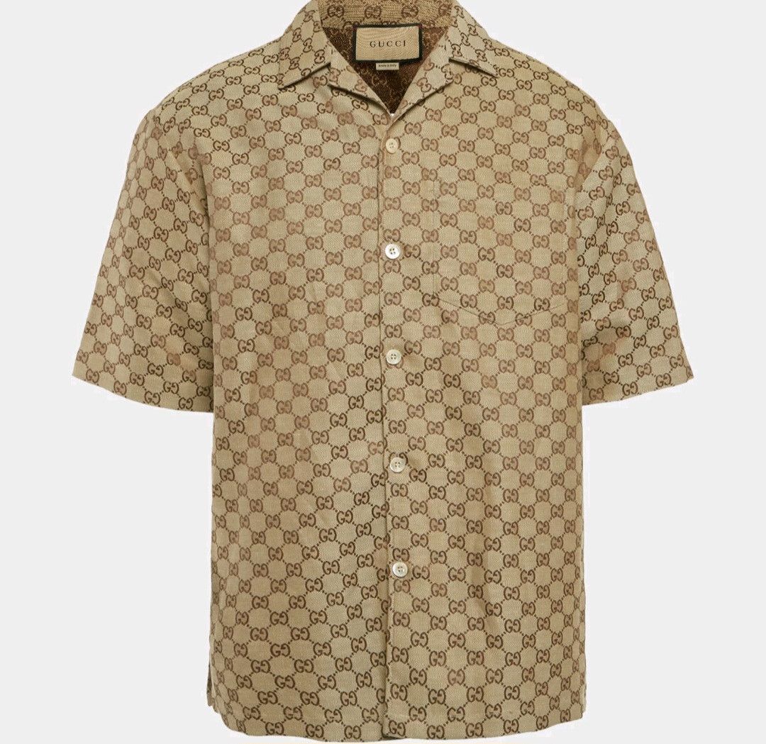 Gucci Gucci gg linen blend canvas shirt Size US M / EU 48-50 / 2 - 1 Thumbnail