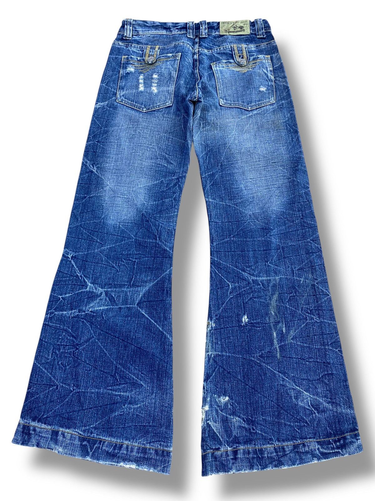 Other Africataro Brand Thunder Faded Wash Style Flare Jeans Size US 28 / EU 44 - 3 Thumbnail