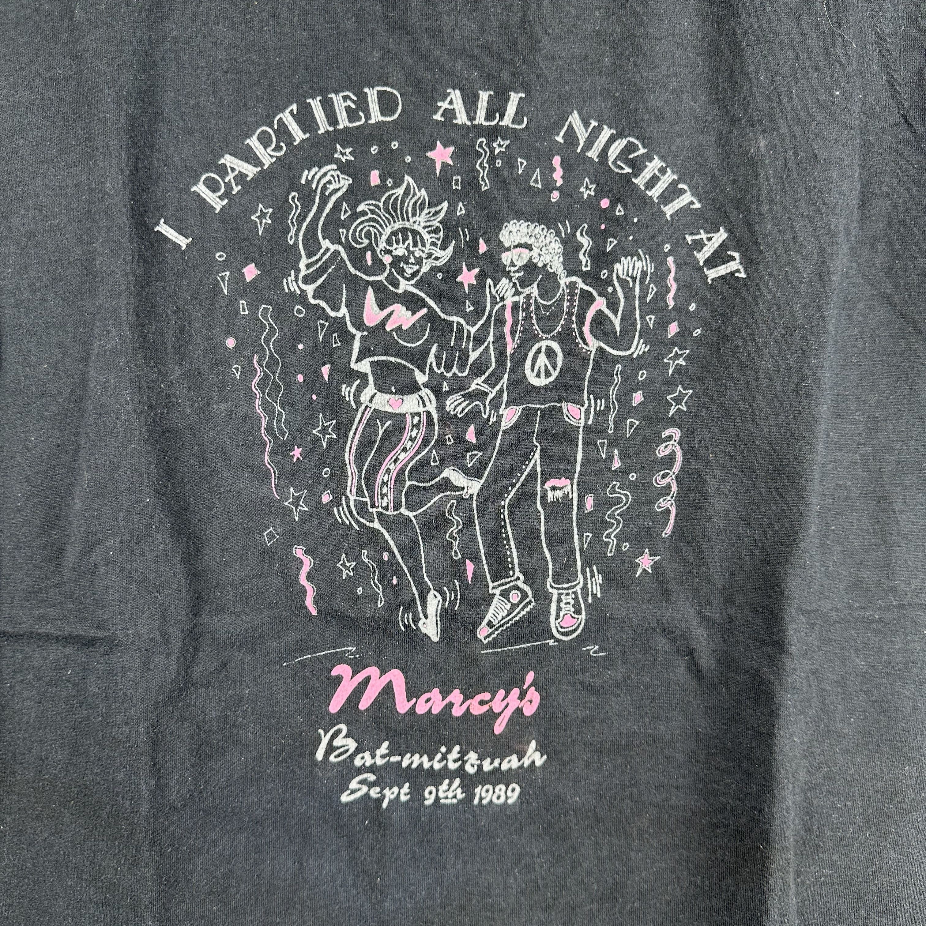 Vintage 1989 I Partied All Night at Marcy's Single Stitch T-Shirt Size US L / EU 52-54 / 3 - 2 Thumbnail