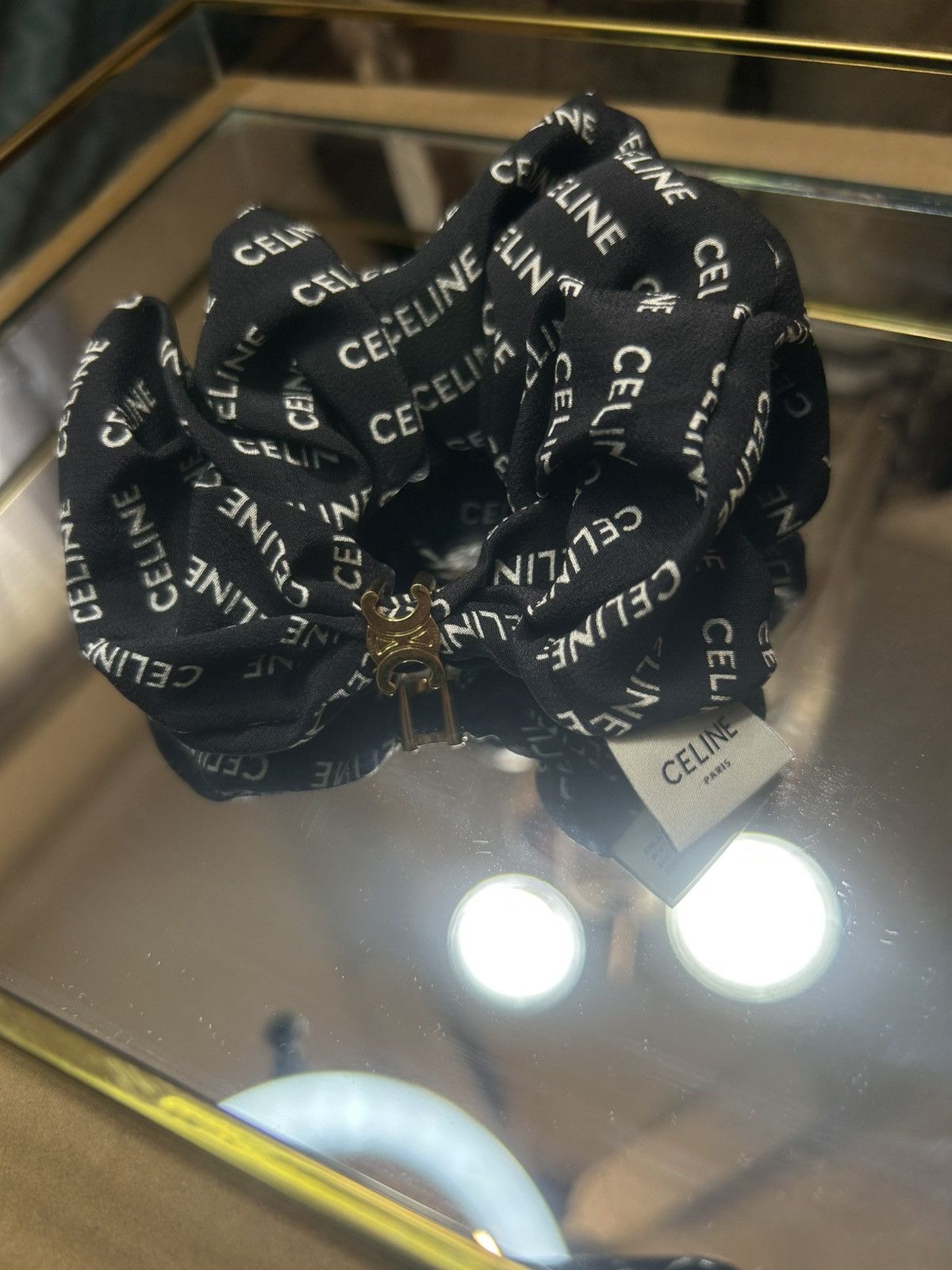 Celine Celine Black Silk Hair Scrunchy Size ONE SIZE - 1 Thumbnail