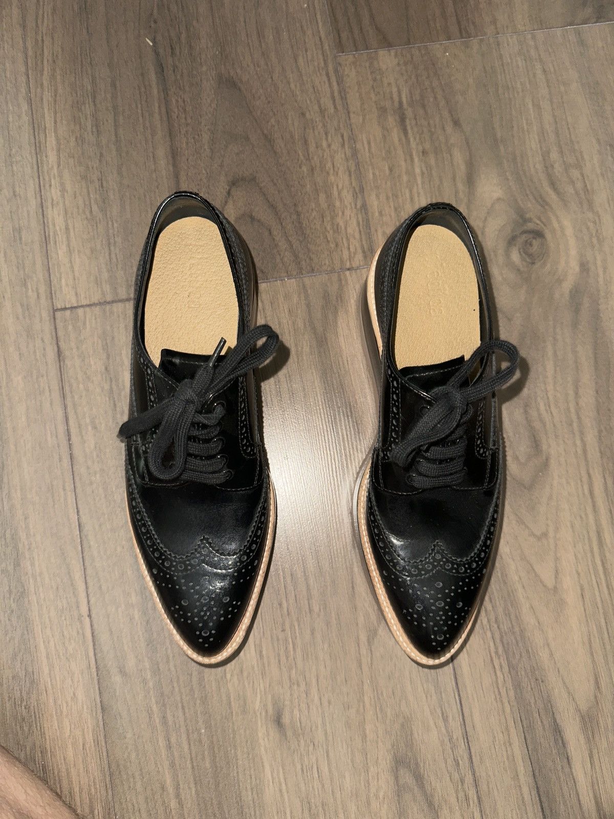 Prada Prada Black Leather Platform Shoes Size US 9 / IT 39 - 3 Thumbnail