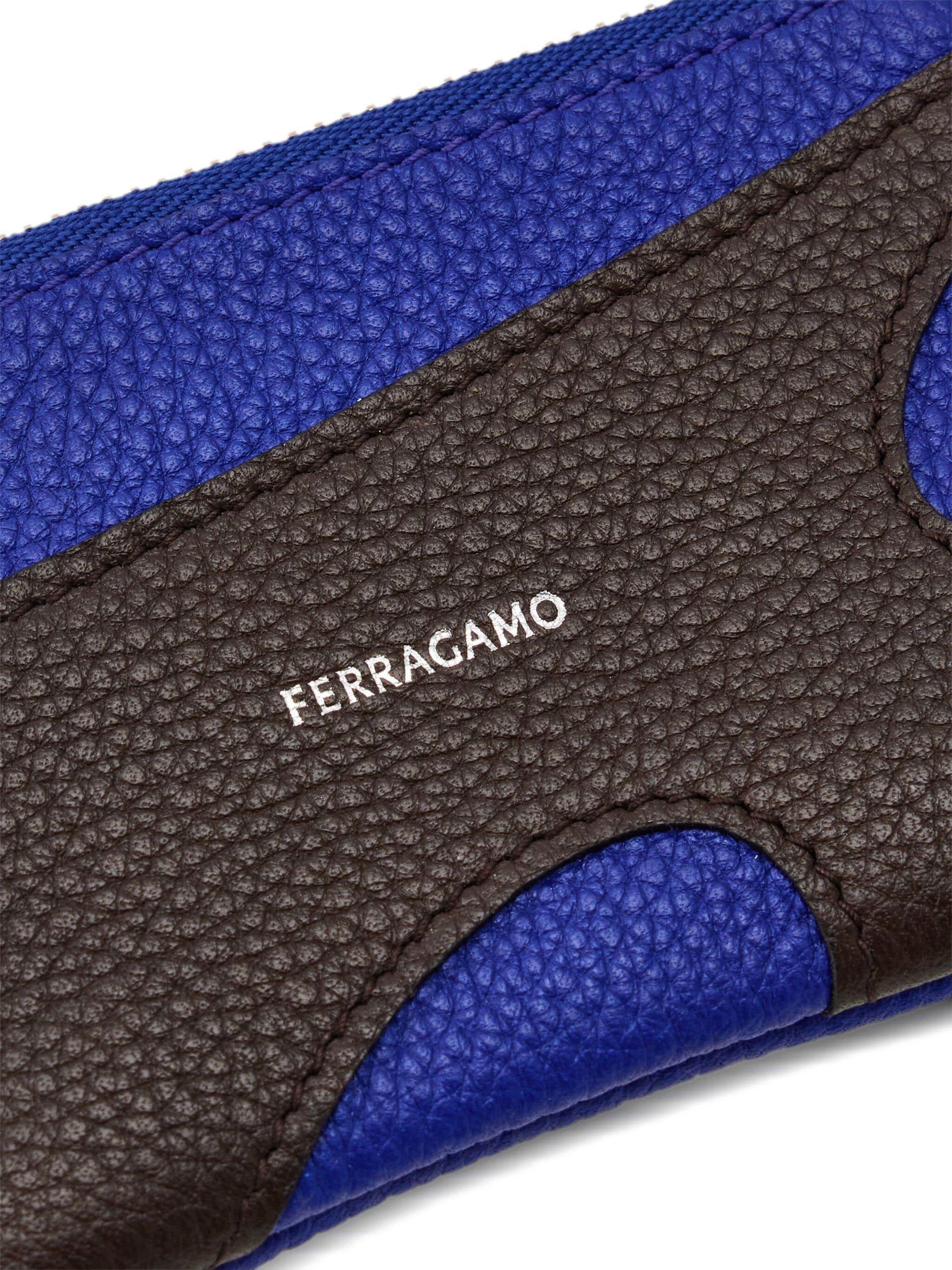Salvatore Ferragamo o1s1rm0924 Size: OS / Cut Out leather Wallet in Blue/Black Size ONE SIZE - 5 Thumbnail