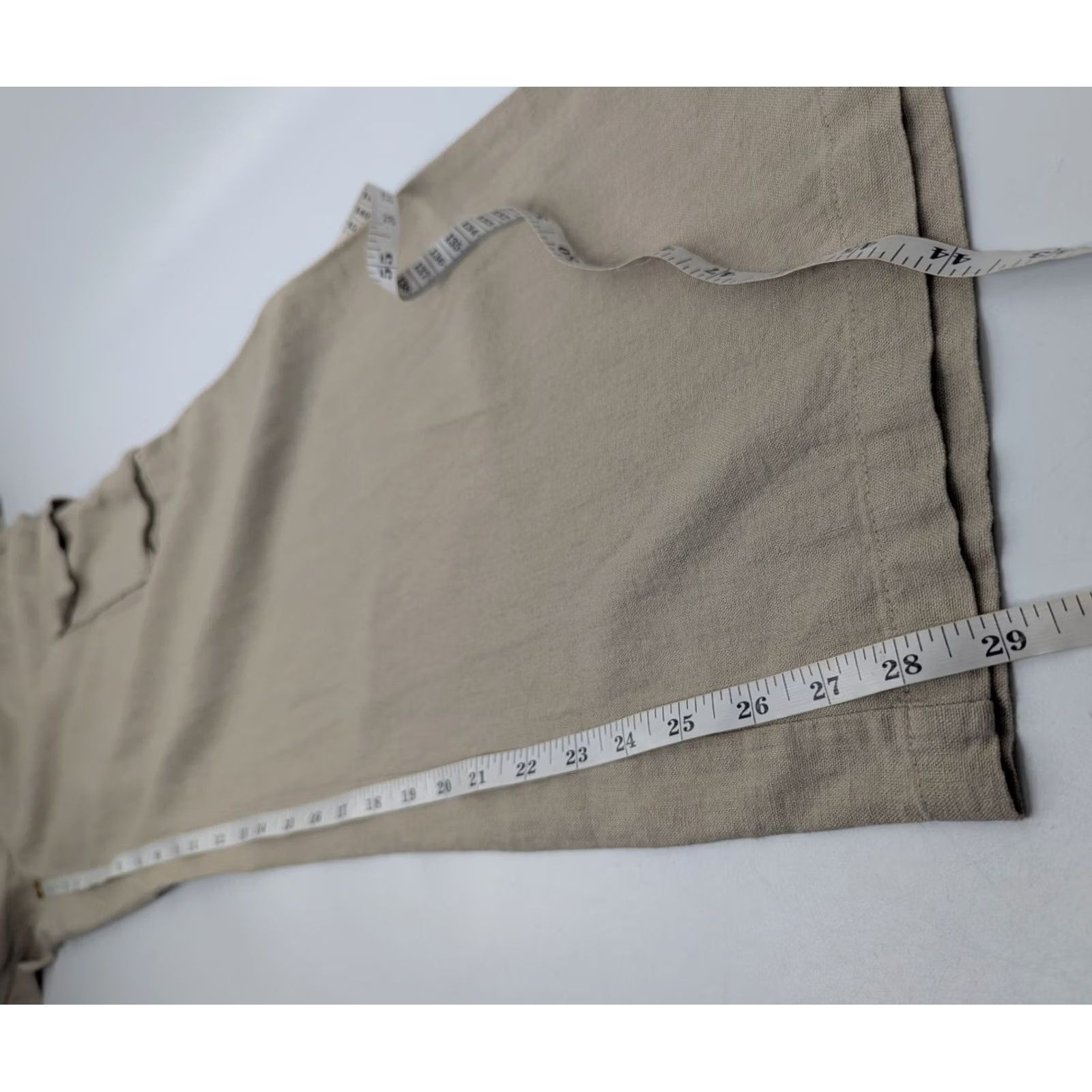 Vintage Tahari Women's Pants Beige Linen Blend Wide-Leg Cargo Size S Regular Coastal Vintage No Size 28" / US 6 / IT 42 - 7 Thumbnail