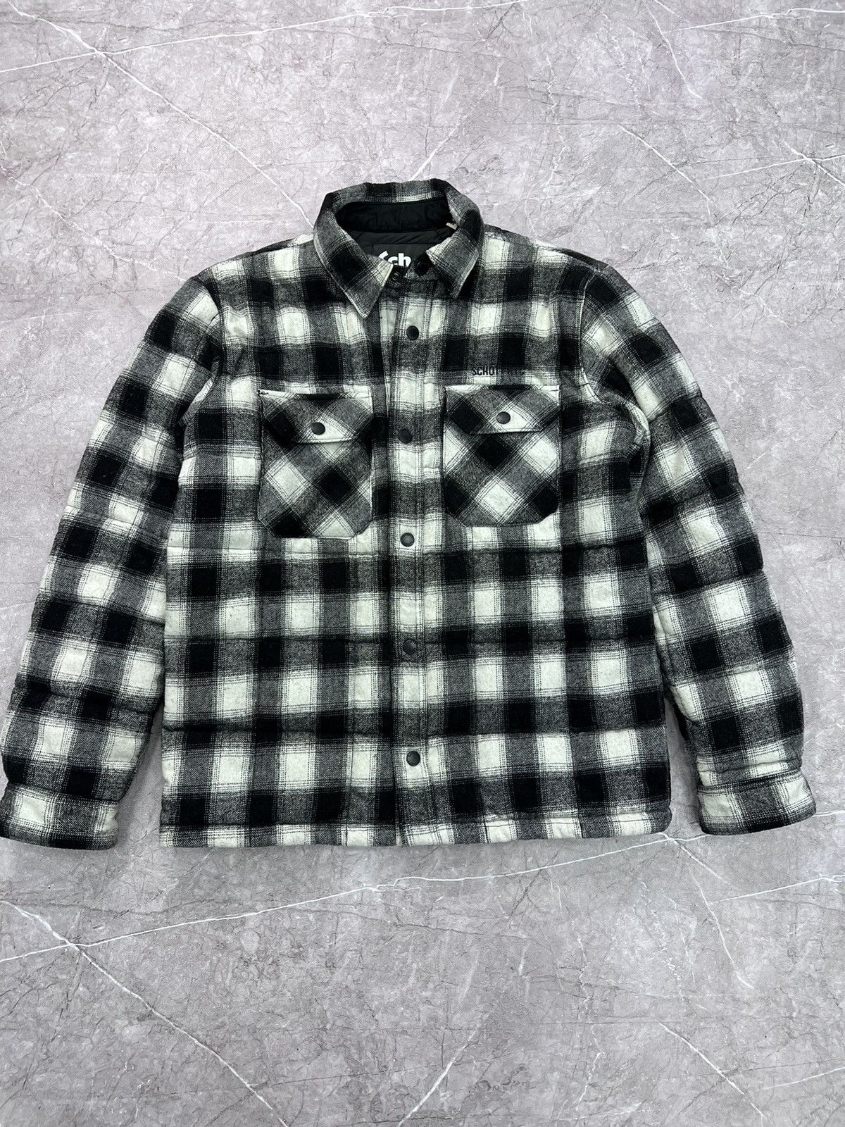 VINTAGE 90s WOOL FLANNEL SCHOTT DOWN SHIRT Y2K