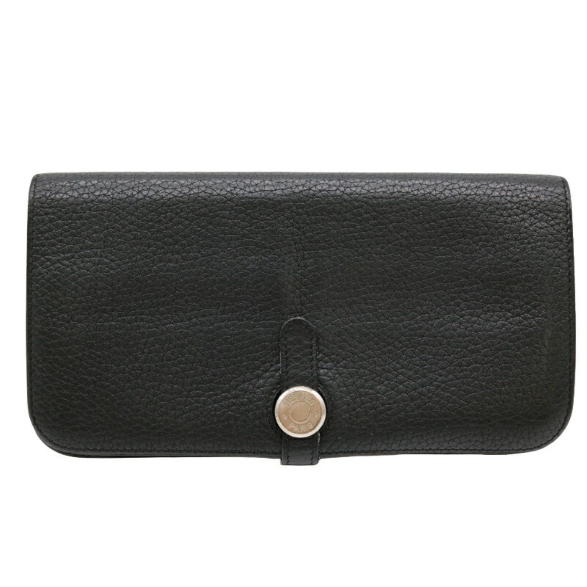 Hermes HERMES Dogon Long Wallet Togo Leather Black Size ONE SIZE - 1 Thumbnail