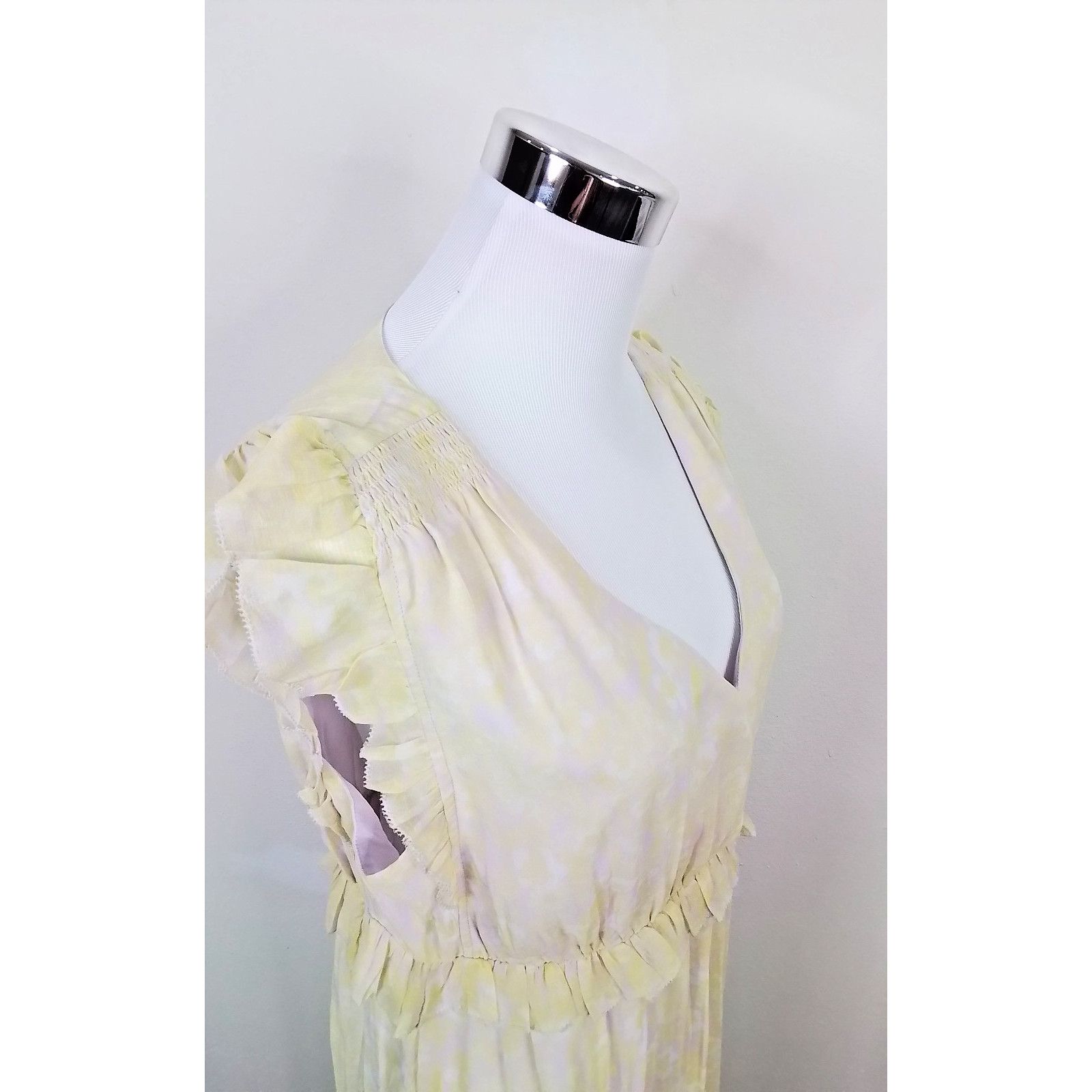 Other Hatch Maxi Dress Women's Size 1 Floral Ruched Yellow Pink Size XS / US 0-2 / IT 36-38 - 2 Thumbnail