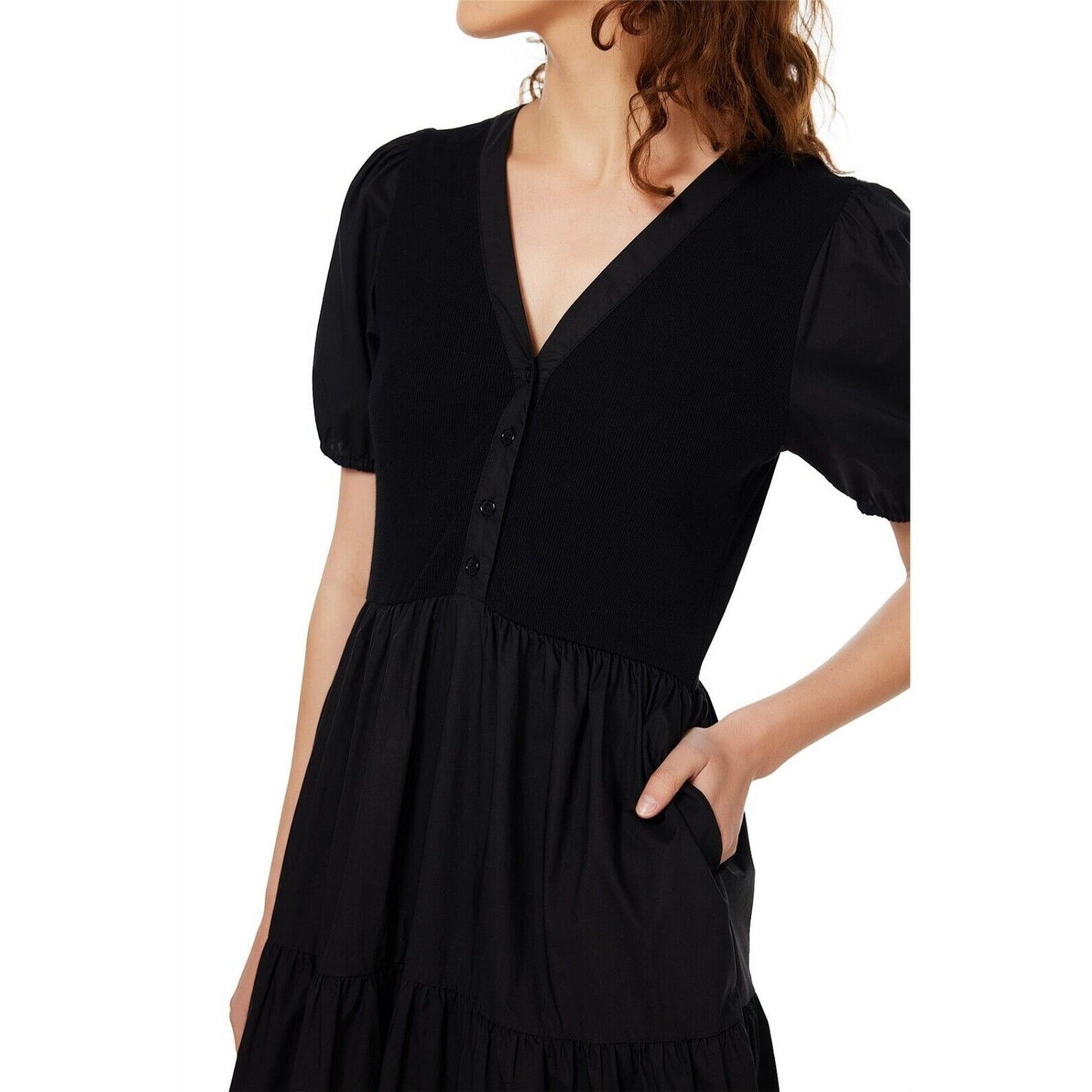 Other Brave & True Bella Goes North V-Neck Midi Dress Black Sz S Size S / US 4 / IT 40 - 3 Thumbnail
