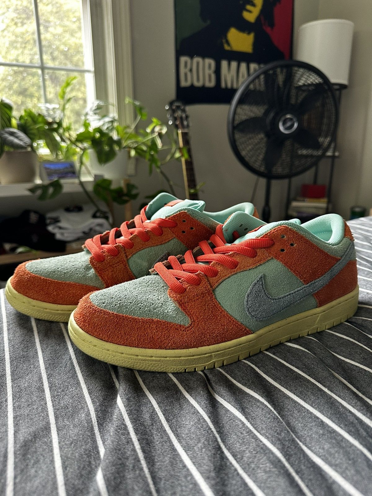 image of Nike Sb Dunk Low Orange Emerald Rise Shoes, Men's (Size 11)