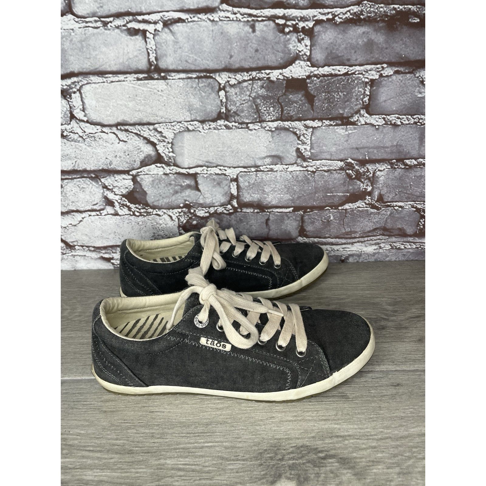 Other Taos Moc Star Gray Canvas Denim Lace Up Low Sneakers Shoes W Size US 7.5 / IT 37.5 - 11 Thumbnail