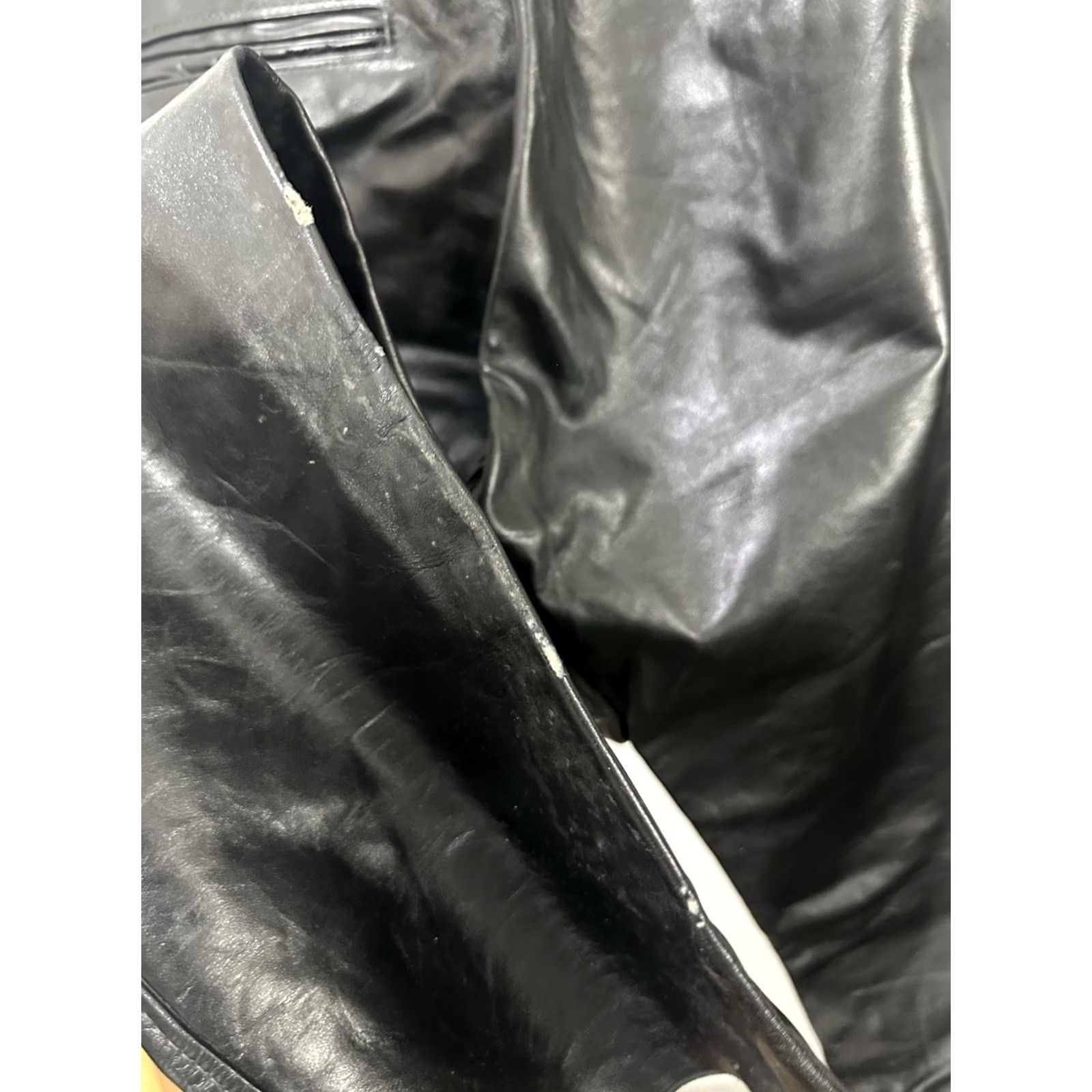 Harley Davidson VTG Harley-Davidson Men’s Black Leather Biker Pants Size 33 AMF 70s Motorcycle Bootcut Inseam 32 Size US 32 / EU 48 - 6 Thumbnail